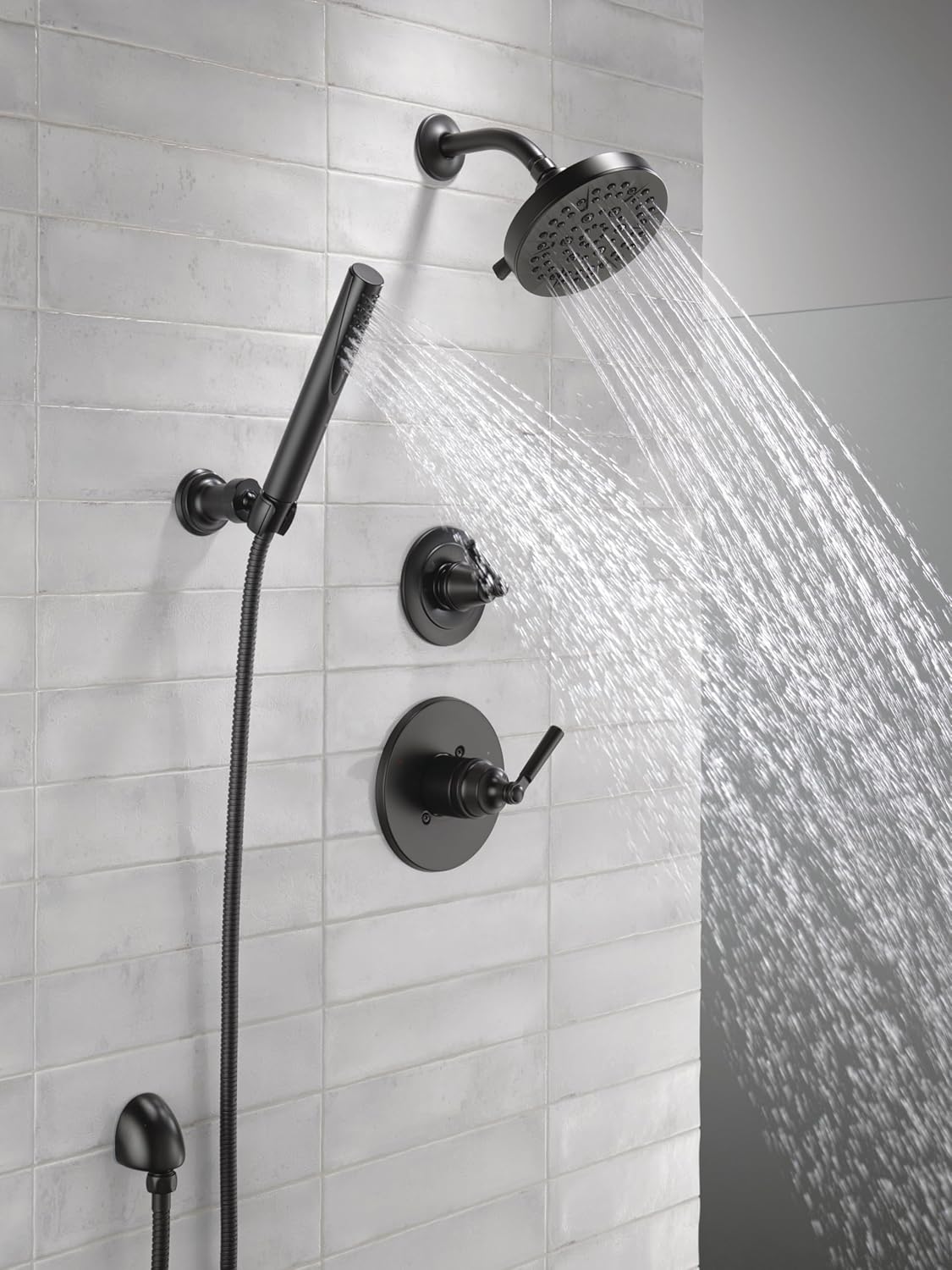Delta Saylor 3-Setting Shower System - Matte Black, Including Head, Handheld, Handle, Diverter, Valve Kit, Trim Kit