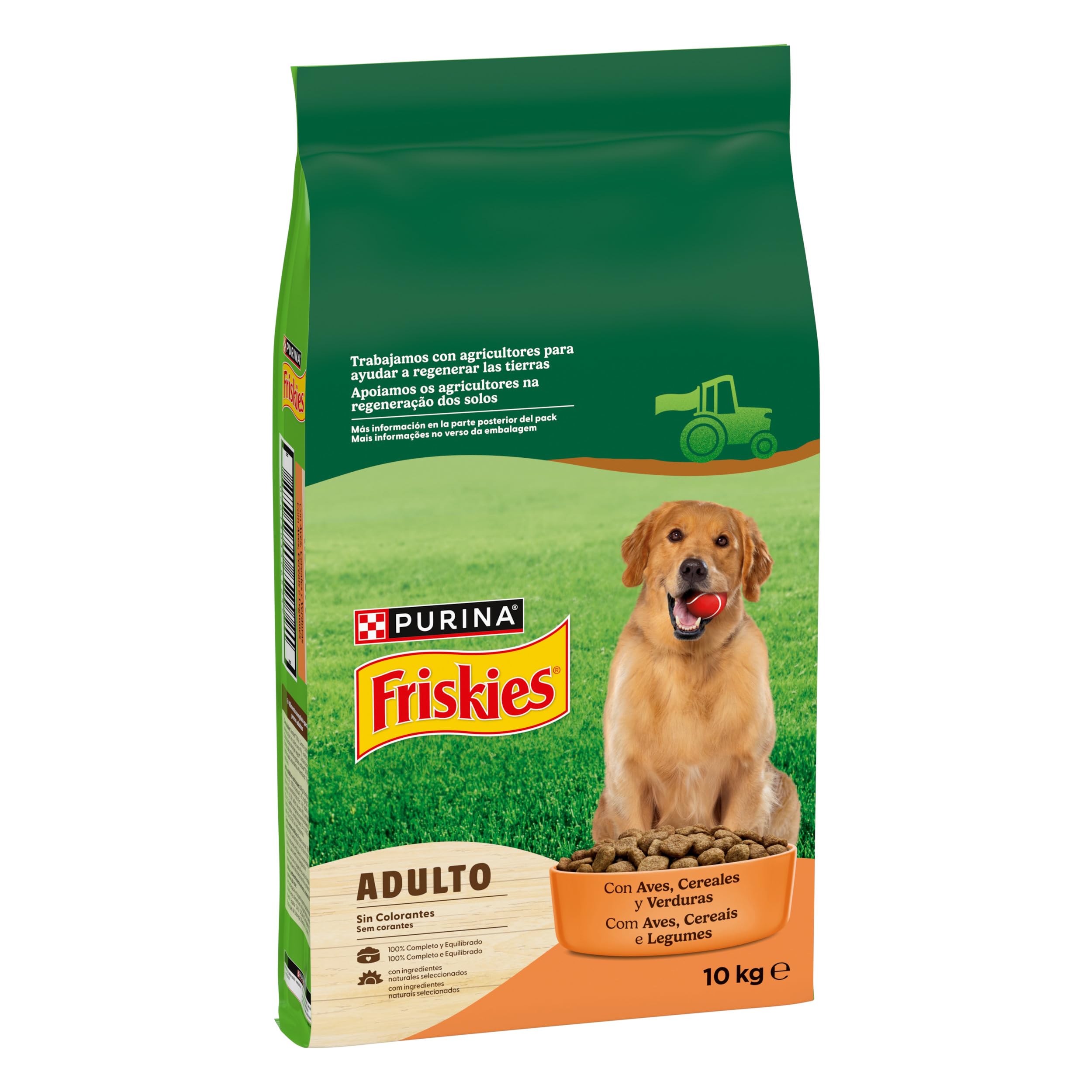 Purina Friskies Pienso para Perro Adulto con Aves y Verduras, saco de 10kg
