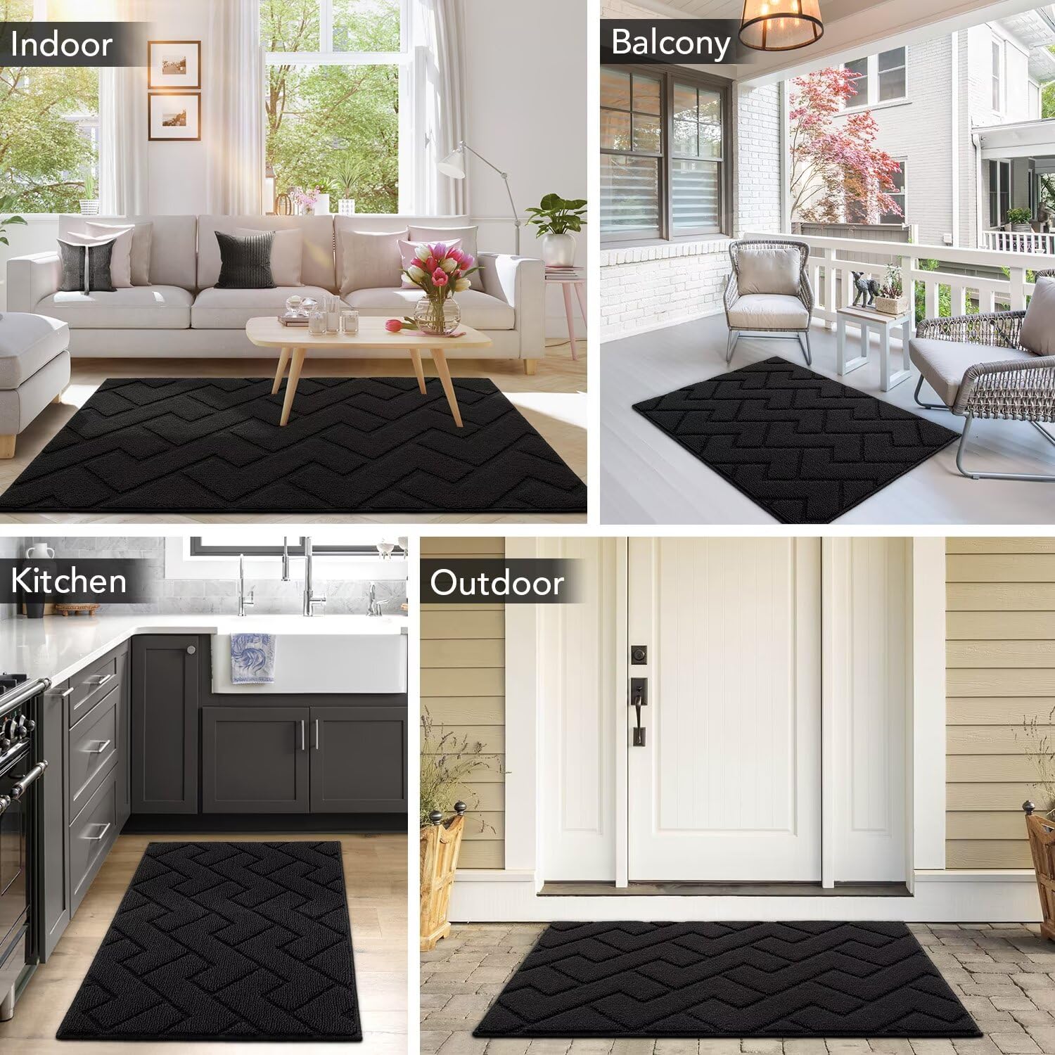 Biscpro Felpudo Entrada Casa, 90 x 150 cm Felpudo Tapete Absorbente Entrada Impermeabley Lavable para Atrapar,Alfombrilla Antideslizante,Exterior,Pasillo, Cocina,Felpudo Lluvia- Verde