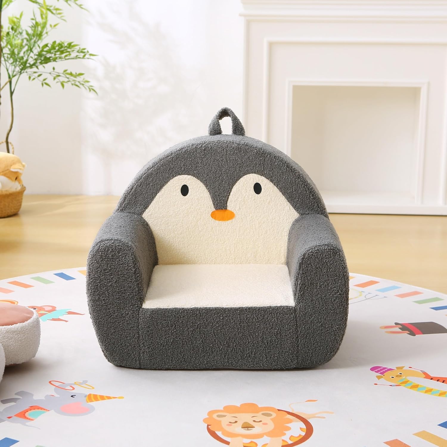Kids Chair Comfy Toddler, Soft Baby Chair for Boys & Girls, Portable Toddler Reading Armchair with Removable Washable Sherpa Cover