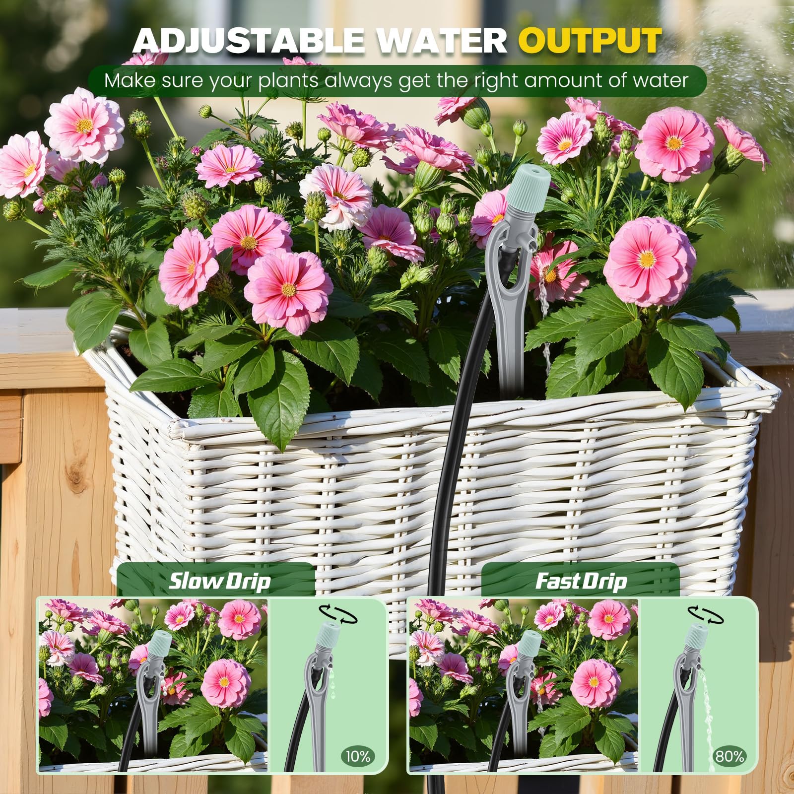 Sistema de riego wifi, riego automático para 20 plantas en maceta | Con bomba doble,Control independiente,Control de aplicaciones,Riego automático interior para balcón,Plantas en macetas