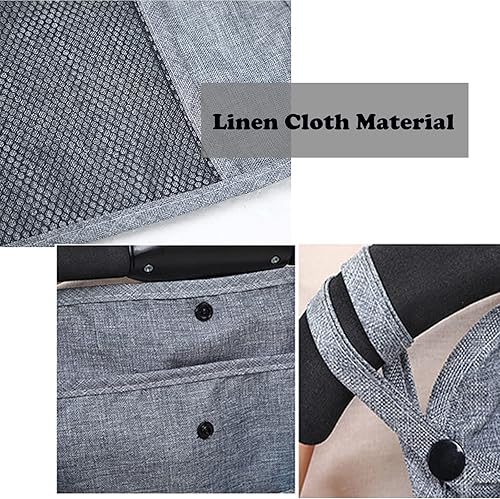 Miniatura 4 de Bolsa colgante portátil para cochecito con dos bolsillos de almacenamiento, organizador para pañal, pañal, bebé, botella/juguete, bolsa de red de