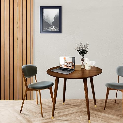 Miniatura 9 de Acacia Alma - Mesa de comedor redonda de madera maciza para 4 personas, mesa de comedor, mesa de patio, mesa auxiliar, mesa de café, escritorio de