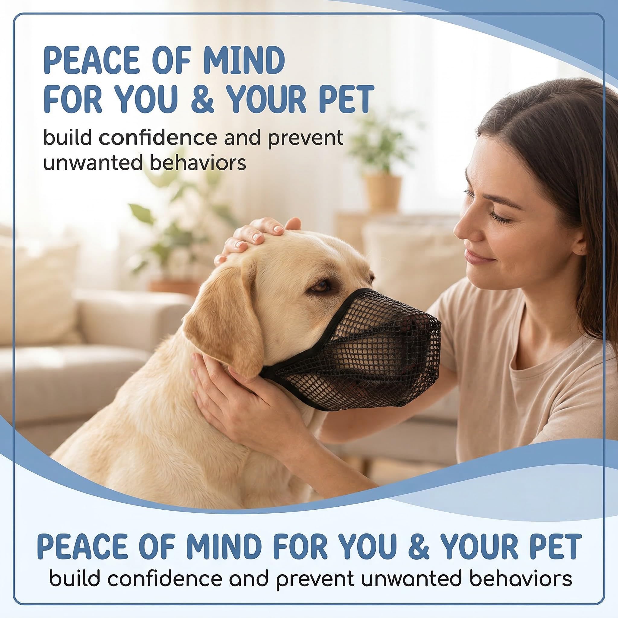 Museruola per Cani, Morbida e Regolabile in Nylon Traspirante, Impedisce di Mangiare, Masticare e Abbaiare, Ideale per Passeggiate e Addestramento, L, Nero