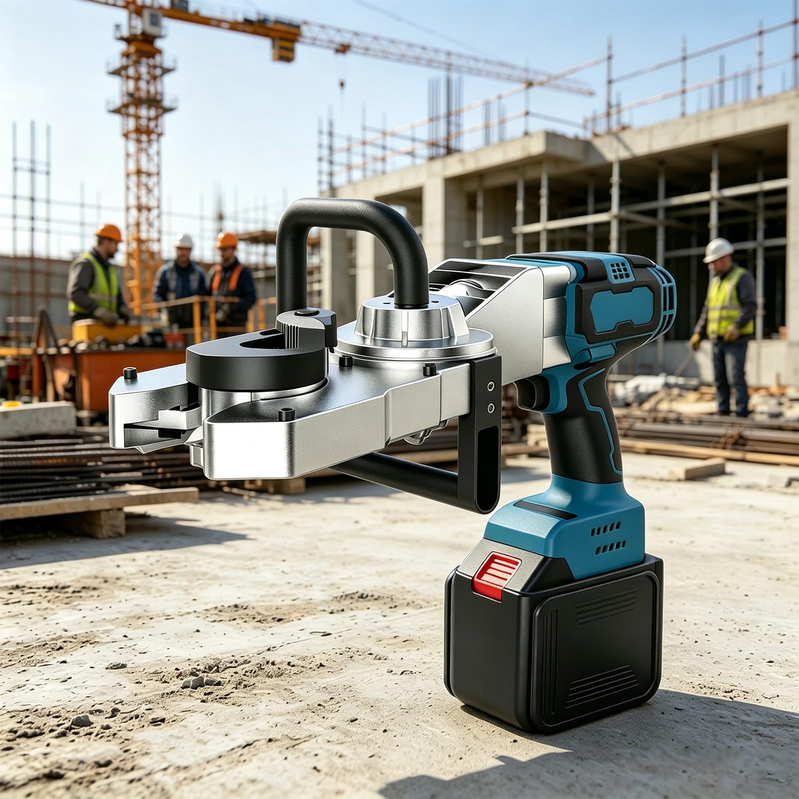 Cleasebily Multicolor Cordless Rebar Threader & Rebar Cutter & Threader – Brushless, No Gear Change, 15-Second Threading, 90° Rotatable, 2 Batteries, Lightweight, For On-Site Use