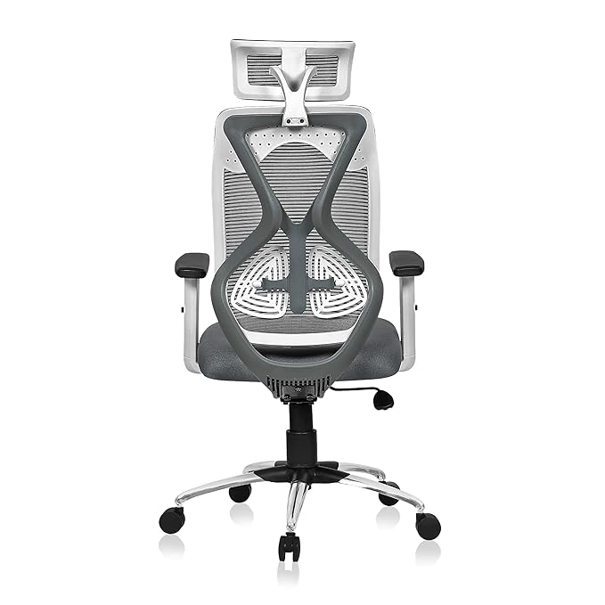 Da URBAN® Merlion Office Chair,High Back Mesh Ergonomic Home Office Desk Chair with 3 Years Warranty, Adjustable Armrests,Adjustable Lumbar Support,Smart Tilt Lock Mechanism (Grey) at Rs. 7990