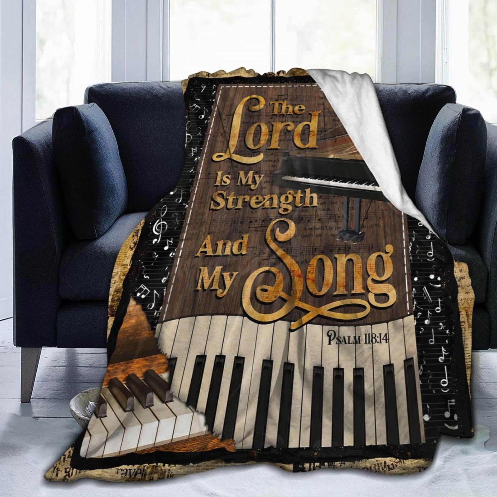 gkmaolt Vintage Piano Blanket Throw Bedding Room Decor Flannel Blankets for Bed Sofa 50"x40"