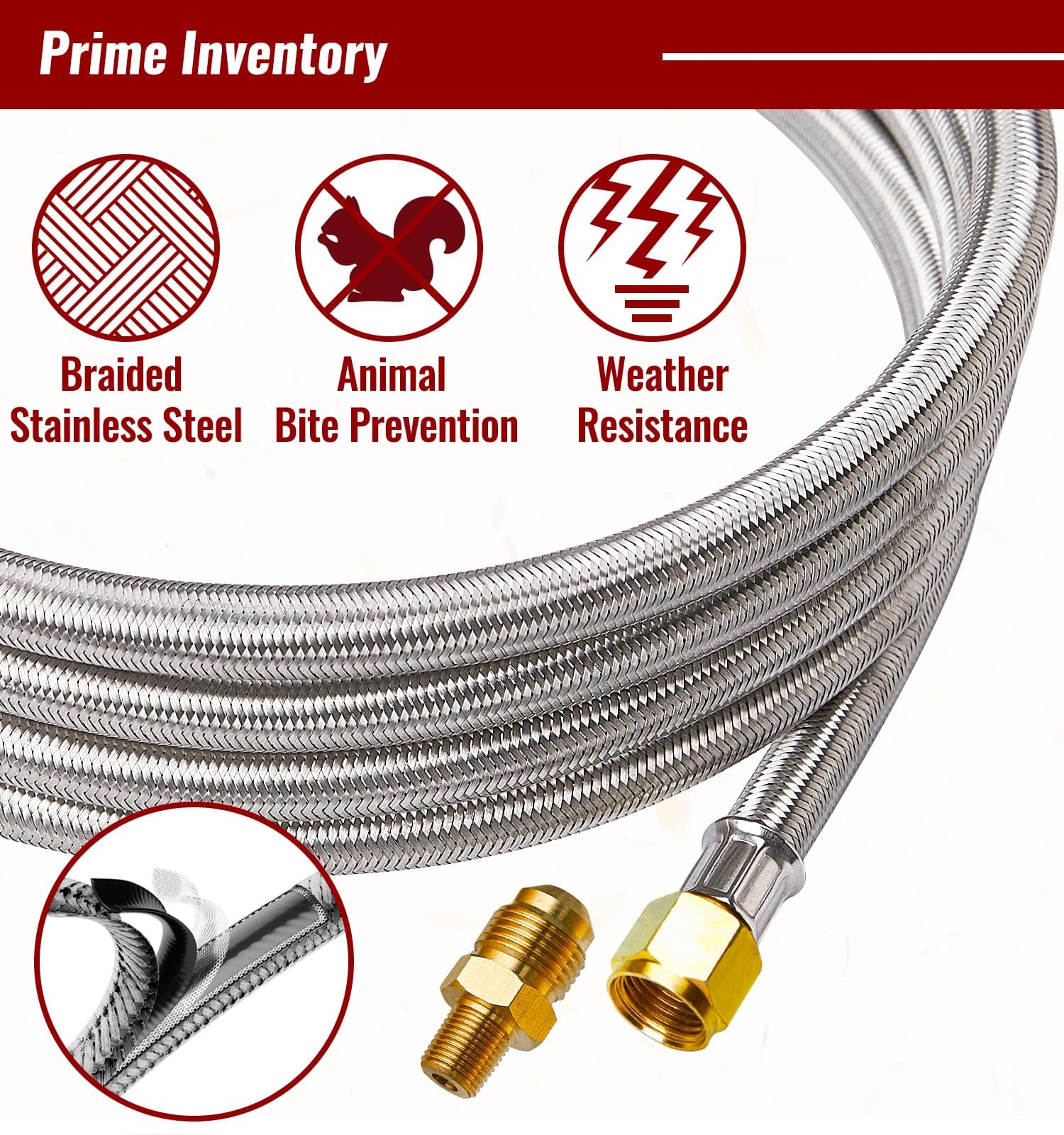 CALPOSE Manguera reguladora de propano de alta presión de 5 pies con calibre, regulador de tanque de propano ajustable de 0 ~ 30 PSI, acero inoxidable, apto para freidora de pavo, freidora de pescado,