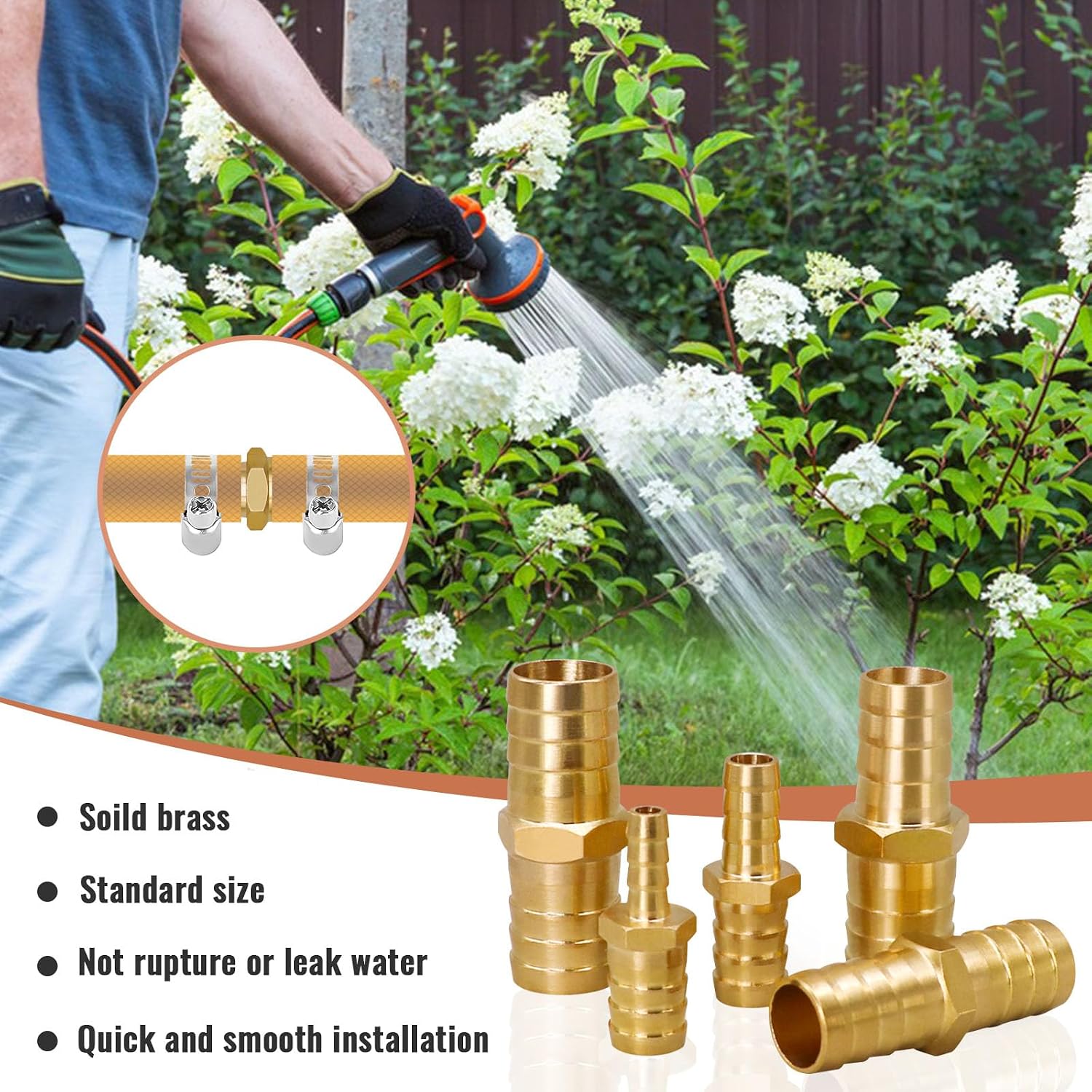 5/8" Hose Barb Fittings Hose Splice Kit, Soaker Hose Repair Kit image 4