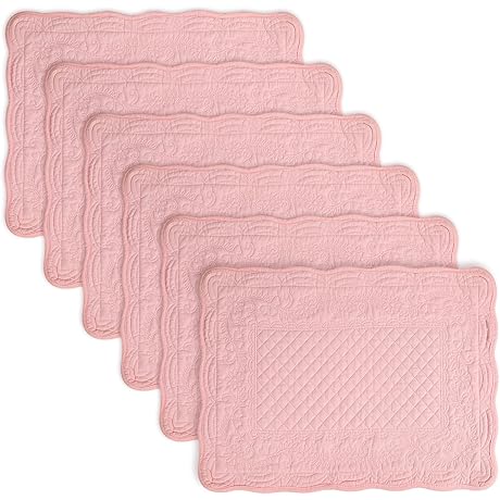 Pink 100% Cotton Quilted Placemats: Elevate Your Dining Table