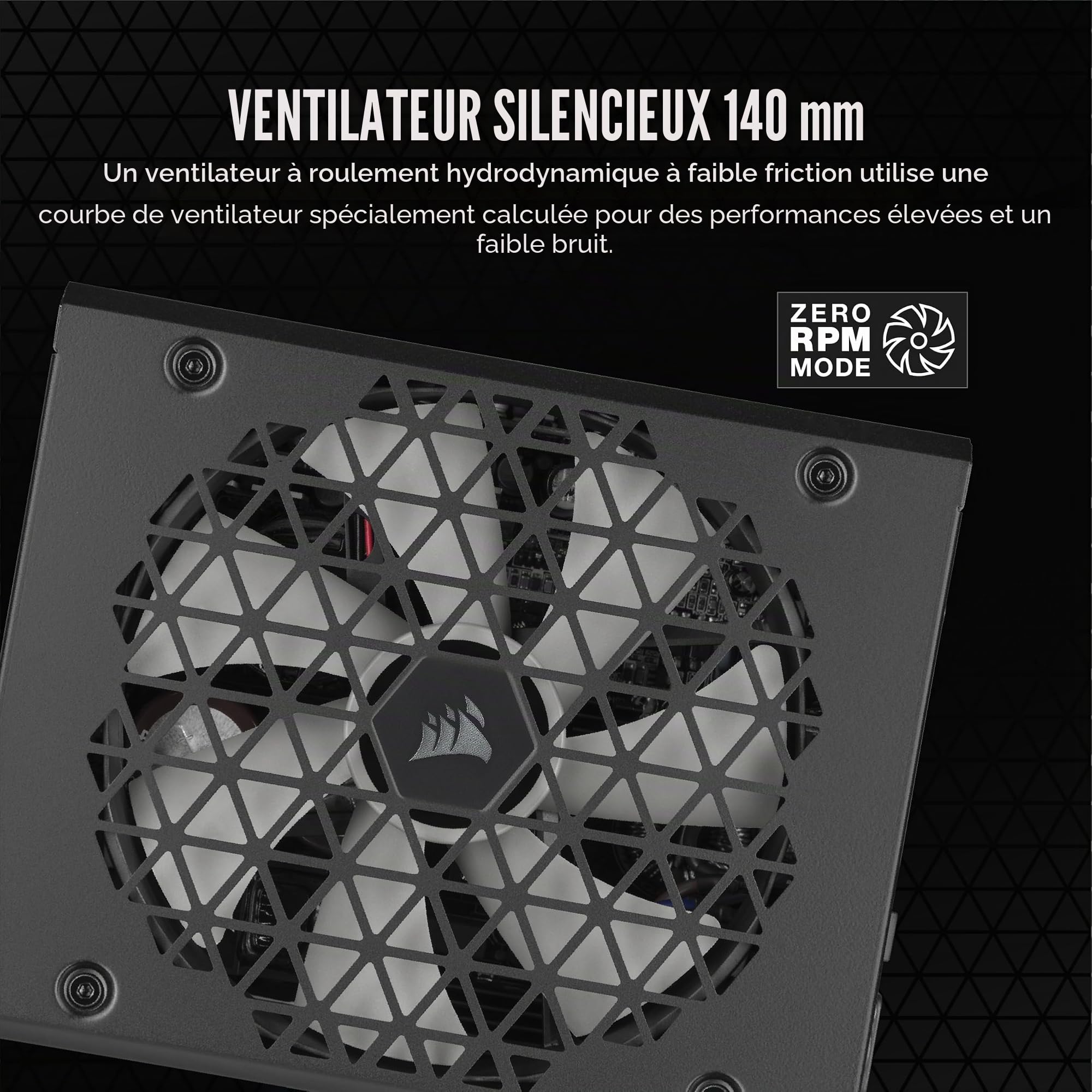 Corsair RM1000x Shift Bloc d'alimentation ATX entièrement modulaire – Interface latérale modulaire – Conforme aux Normes ATX 3.0 et PCIe 5.0 – Mode Ventilateur zéro TR/Min – Condensateurs nominaux à