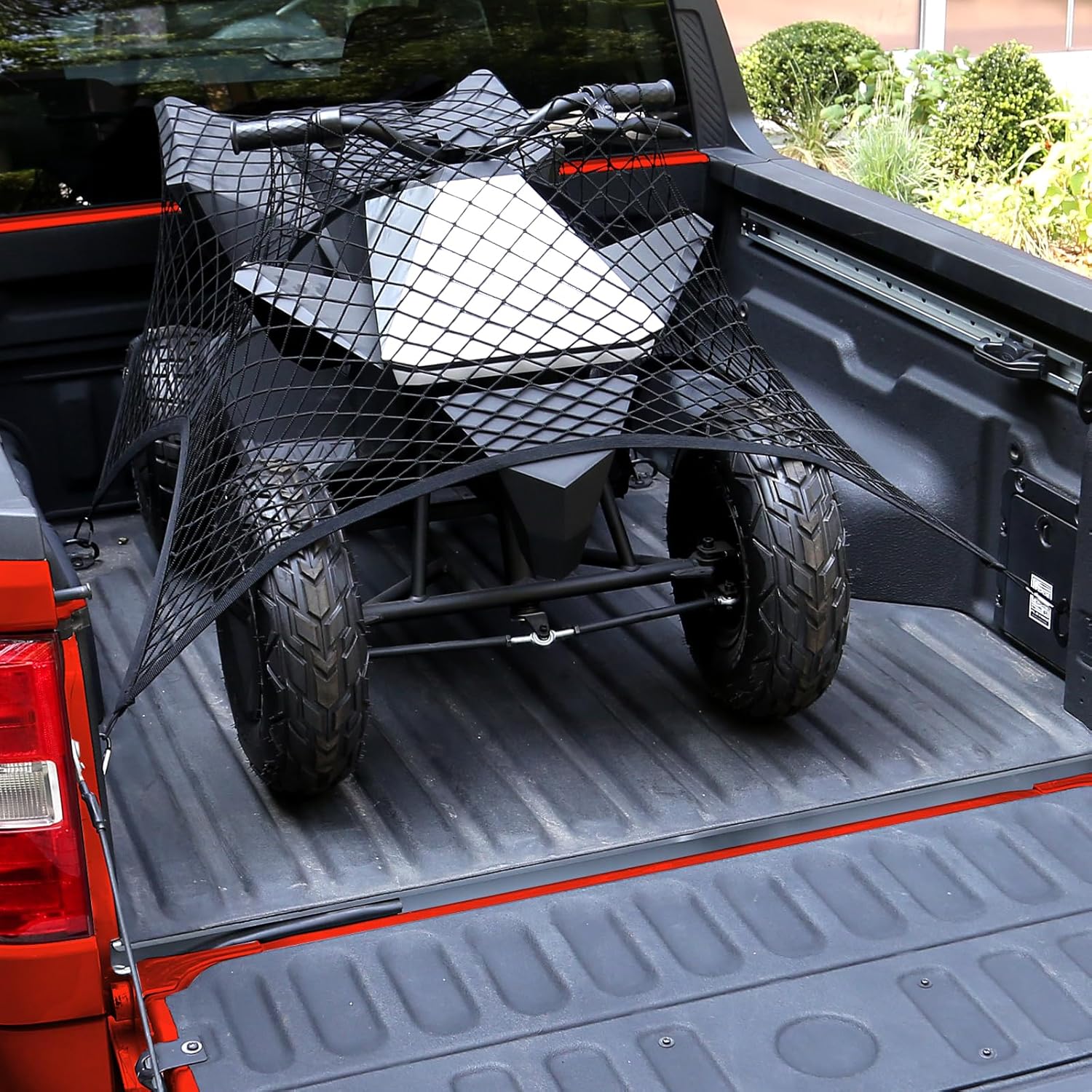 Mabett Truck Bed Cargo Fixed Net Highly Elastic for Ford Maverick Accessories 2022-2025, Stretchable Bed Mesh Net with 6 Metal Carabiners for Maverick (Elastic Fixed net)