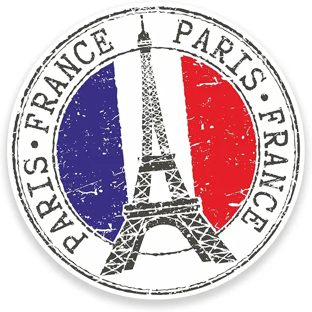 Lot de 2 autocollants Paris Tour Eiffel - Stickers voyage pour voiture et ordinateur