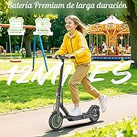 Vista 4 de WERHY Scooter eléctrico plegable para niños, motor de 350 W, alcance máximo de 12/16 millas, velocidad máxima de 19 MPH, neumático sólido de 8.5