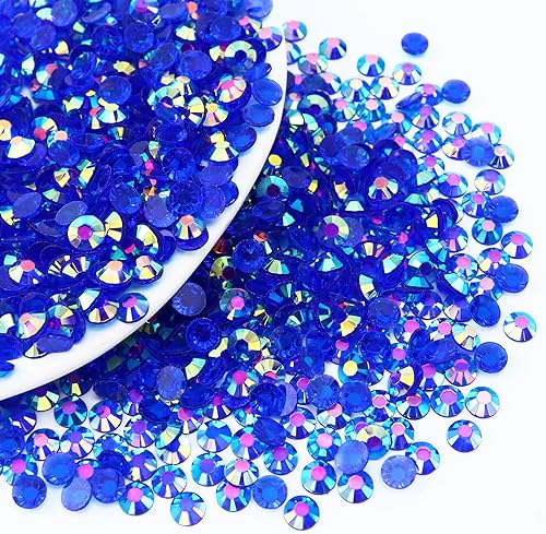 10000 diamantes de imitación de resina de 0.118 pulgadas (0.118 in), diamantes de imitación transparentes de color azul real AB con parte trasera