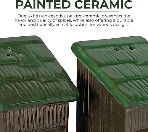 Miniatura 29 de River's Edge Juego de salero y pimentero, de resina de polímero, pintado a mano. Cocodrilo (Alligator),Bass,Oso y abejas,Azul Cangrejo,Bobber,Bull