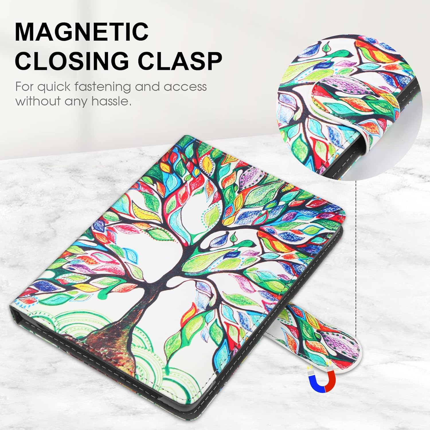 HoYiXi Universal Case Compatible with 6.8" Kindle Paperwhite/6" All-new Kindle 2022 & 2019/Kobo Clara HD/Kobo Clara 2E Leather Stand Cover for 6-6.8'' PocketBook/Tolino/Sony E-Book Reader - Image 5