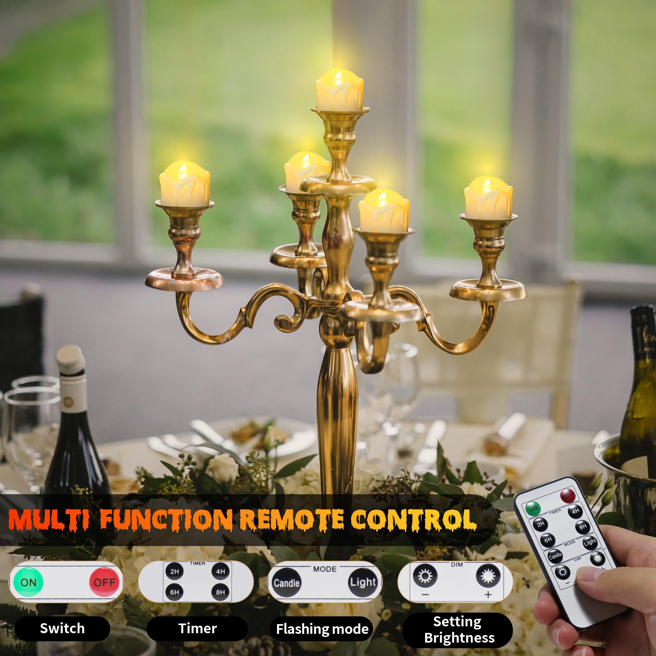 daphomeu 6 stuks led-theelichtjes, oplaadbaar met afstandsbediening, timerfunctie, warmwit, vlamloze elektrische kaarsen, USB-oplaadbaar voor huisdecoratie, bruiloft, Kerstmis, Halloween