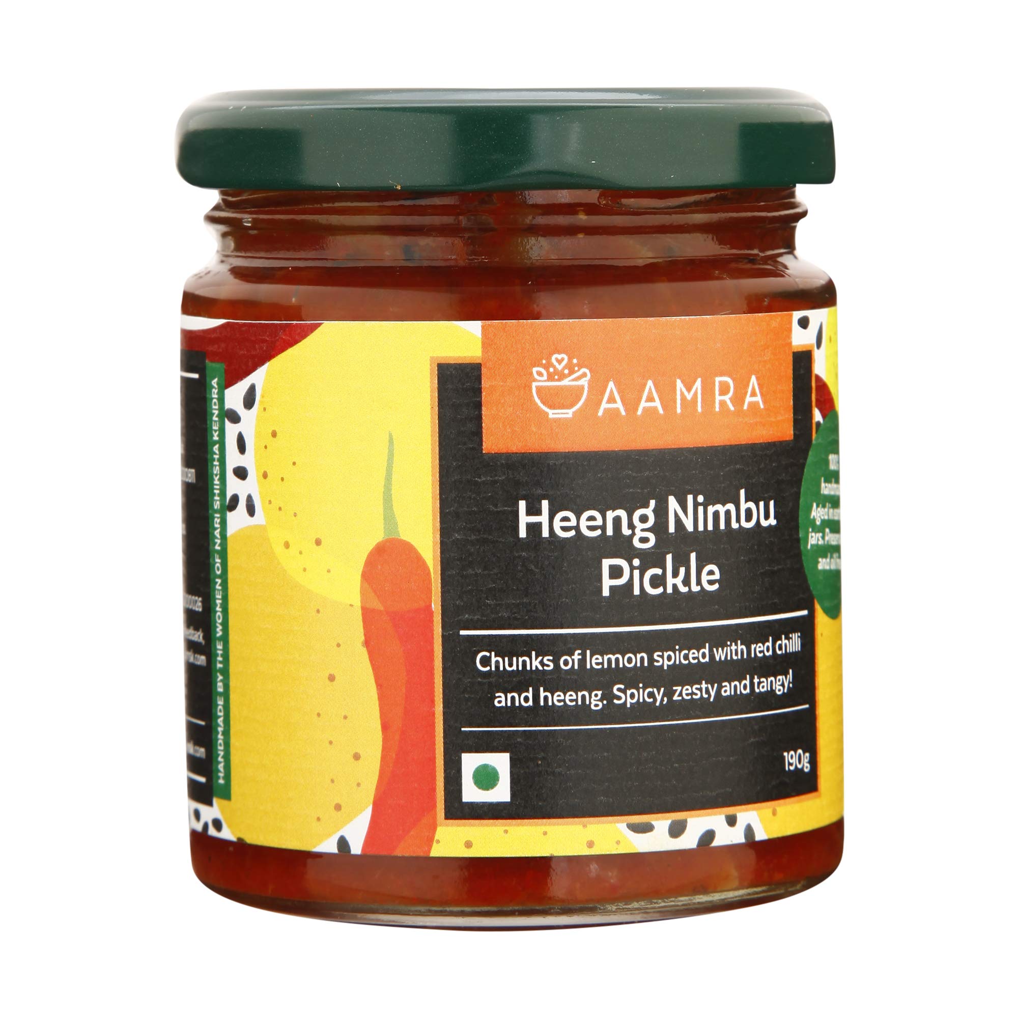 Aamra Homemade Traditional Heeng Nimbu Pickle, No preservatives, Oil Free 190gm 3