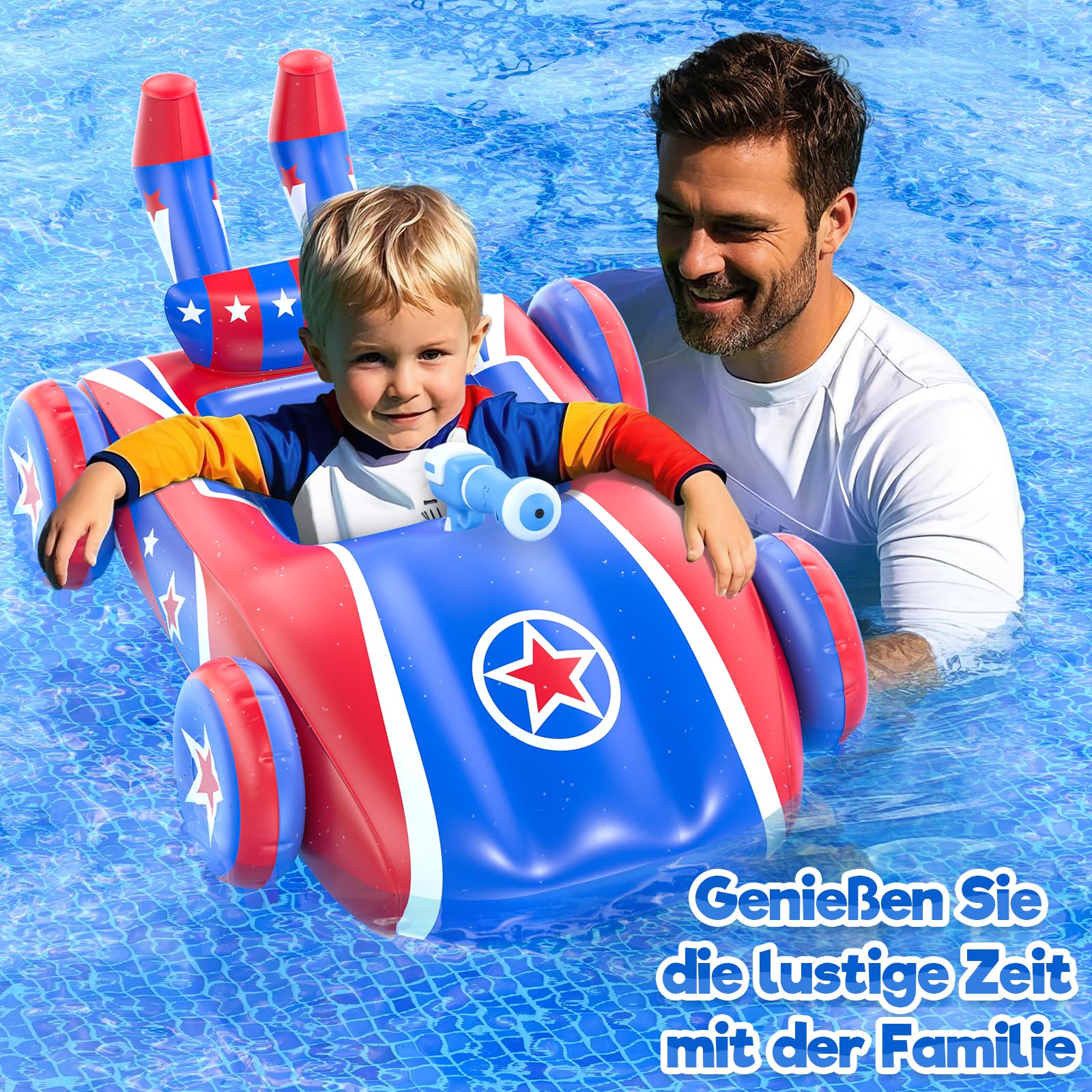 Schwimmring Kinder mit Wasserpistole,Aufblasbarer Schwimmreifen,Kinder Schlauchboot Schwimmring,Schwimmhilfe Schwimmsitz für Kleinkind von 3-8 Jahre Baby Schwimmring