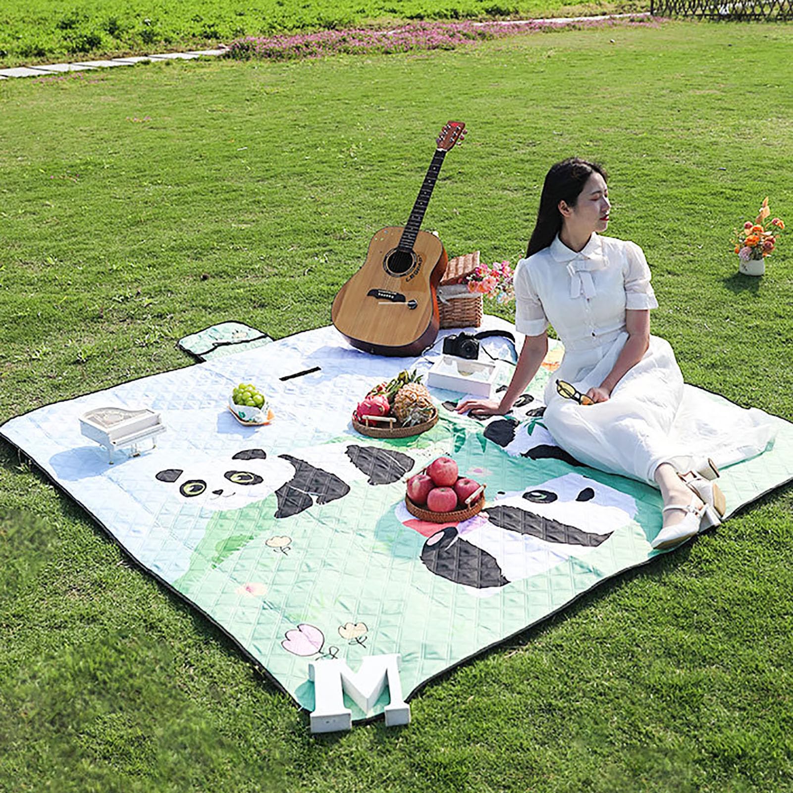 Coperta Picnic Impermeabile, Portatile Tappetino da Spiaggia Pieghevole, Fondo Impermeabile, Lavabile in Lavatrice, per Famiglie e Amici, Campeggio e Viaggi,Jumping Chess,200×300cm