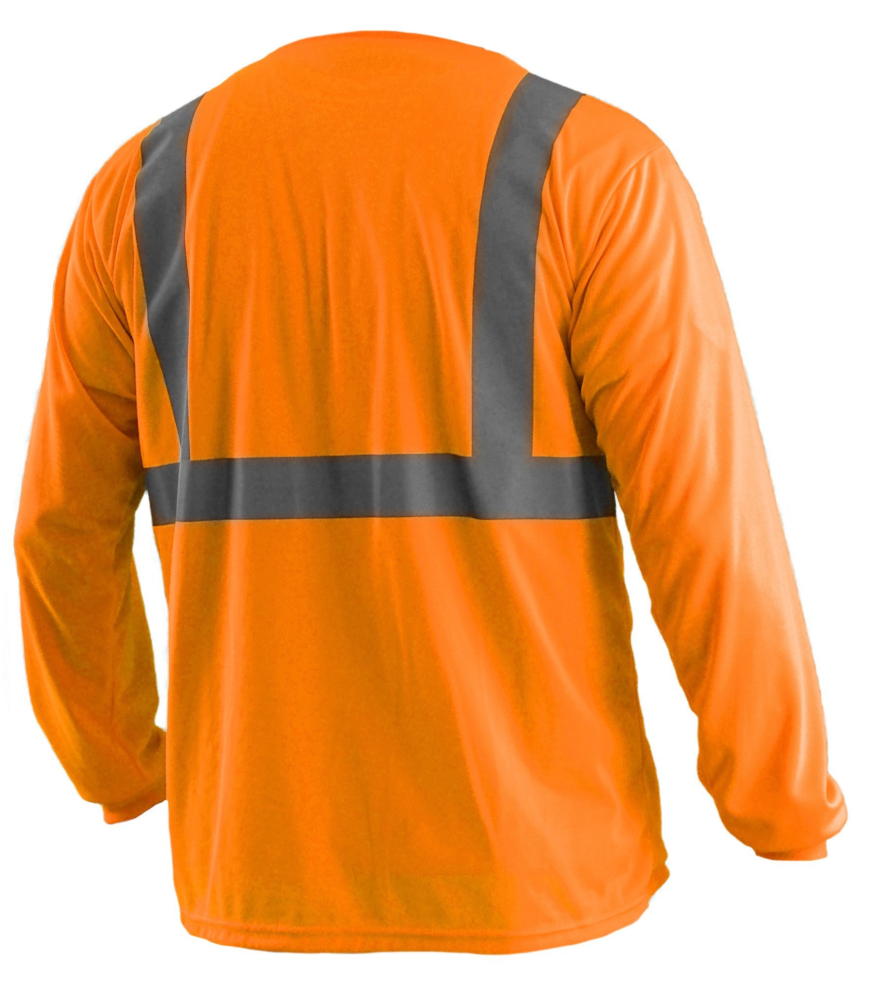 Occunomix LUX-LSET2B-OM T-Shirt Classique à Manches Longues Anti-Oiseaux, sans Poche, Classe 2, 100% Polyester Anti-Transpirant, Taille M, Orange (Haute visibilité)