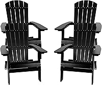 Vista 12 de Flash Furniture Charlestown – Silla plegable Adirondack de poliresina para interiores o exteriores, resistente a la intemperie, color negro