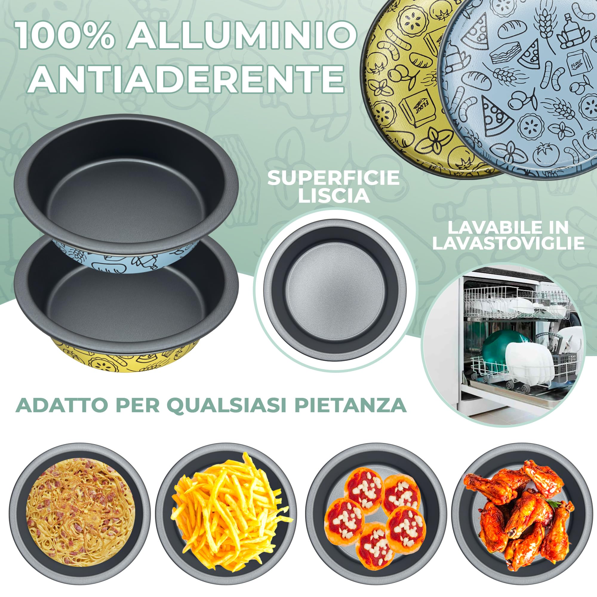 Set di teglie quadrate per friggitrice ad aria, per