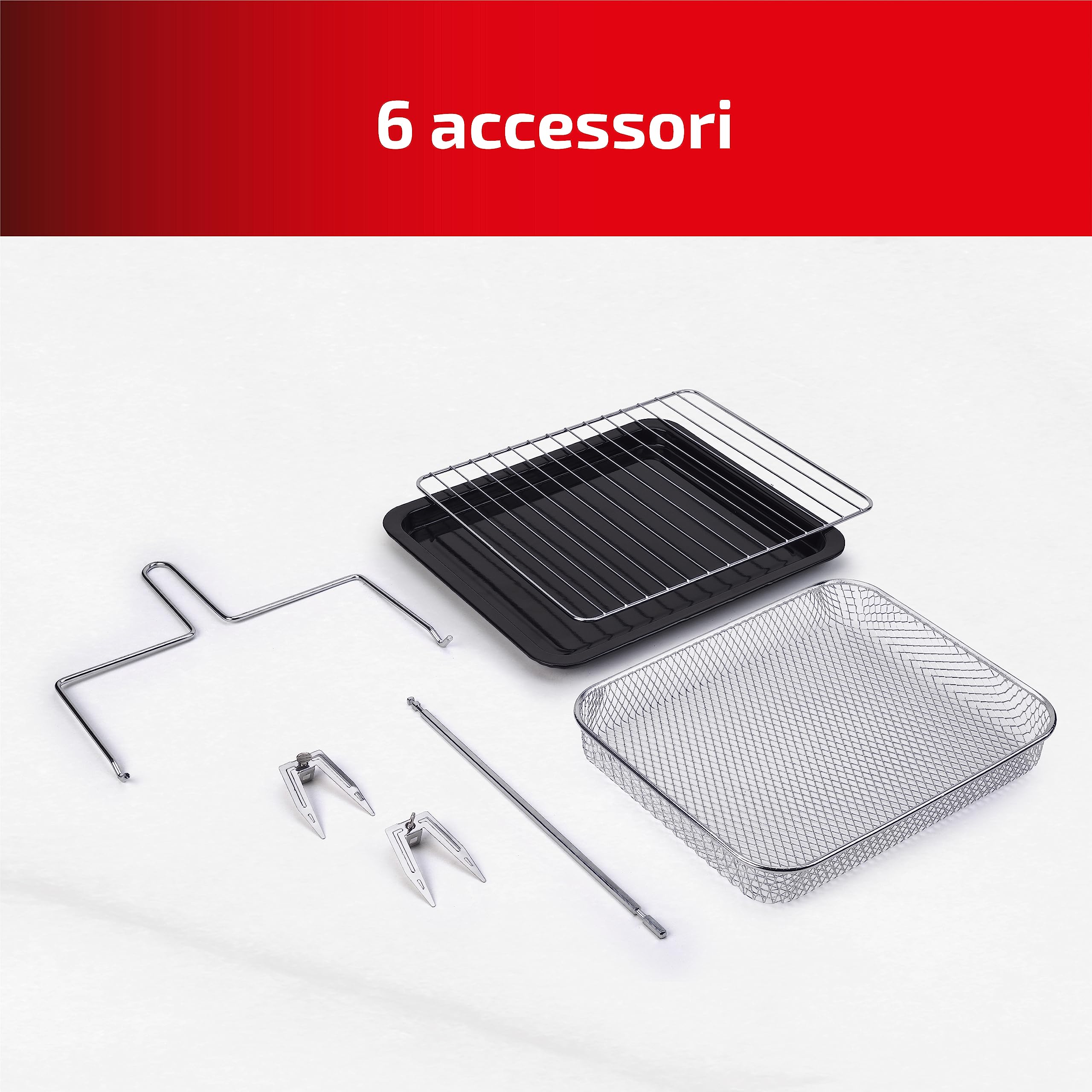 Ufesa Magnum Friggitrice ad Aria XXL, Air Fryer da 23 L, Doppia Resistenza, 8 Programmi, Girarrosto, 1800W, Controllo Digitale, Temperatura 230ºC, 6 Accessori Inclusi, Corpo In Metallo