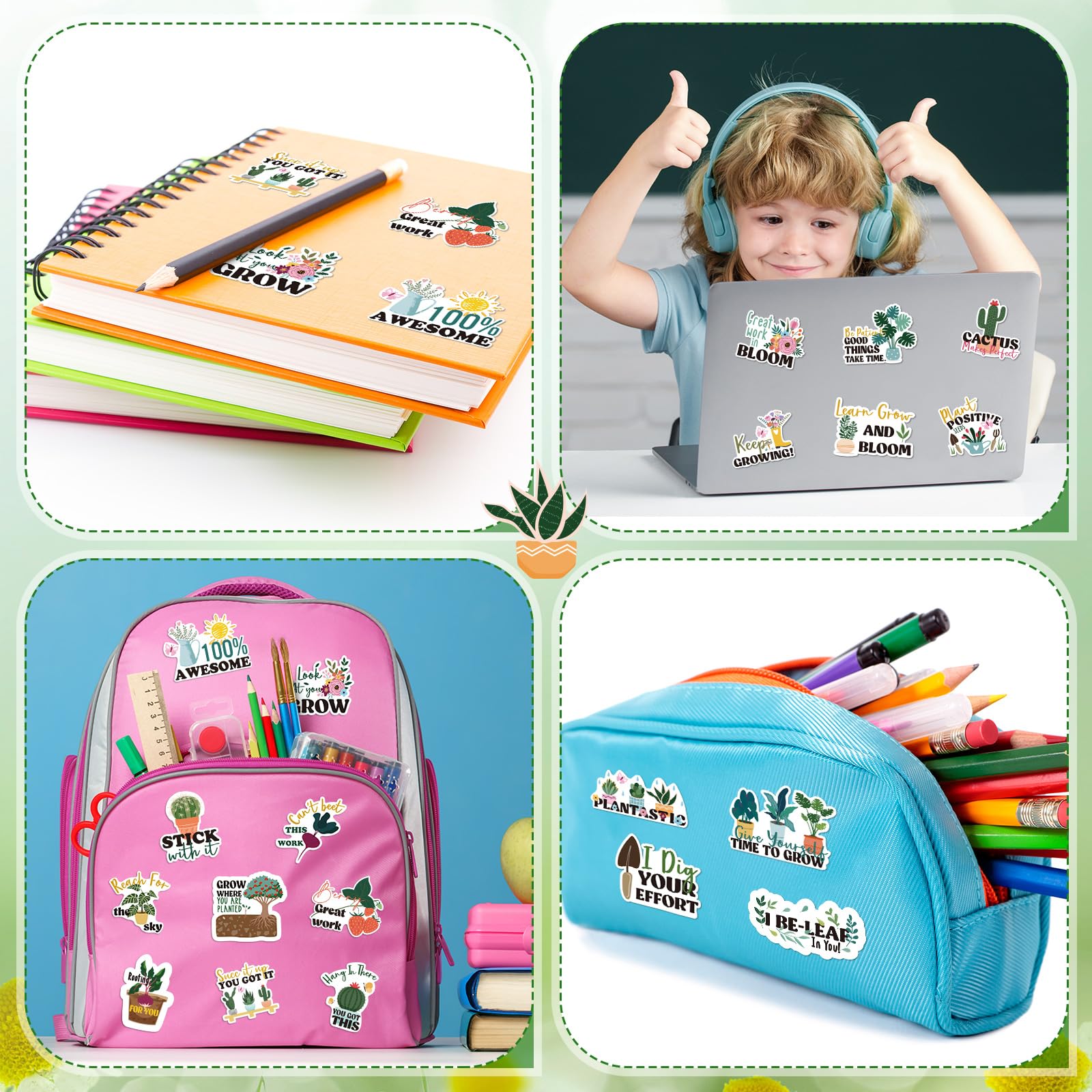 Motivationsaufkleber für Kinder, zum Zusammenwachsen von Kindern, inspirierende Klassenzimmer-Aufkleber, Schulbedarf, Belohnungsaufkleber für Schule, Klassenzimmer, Zuhause, 20 Stile