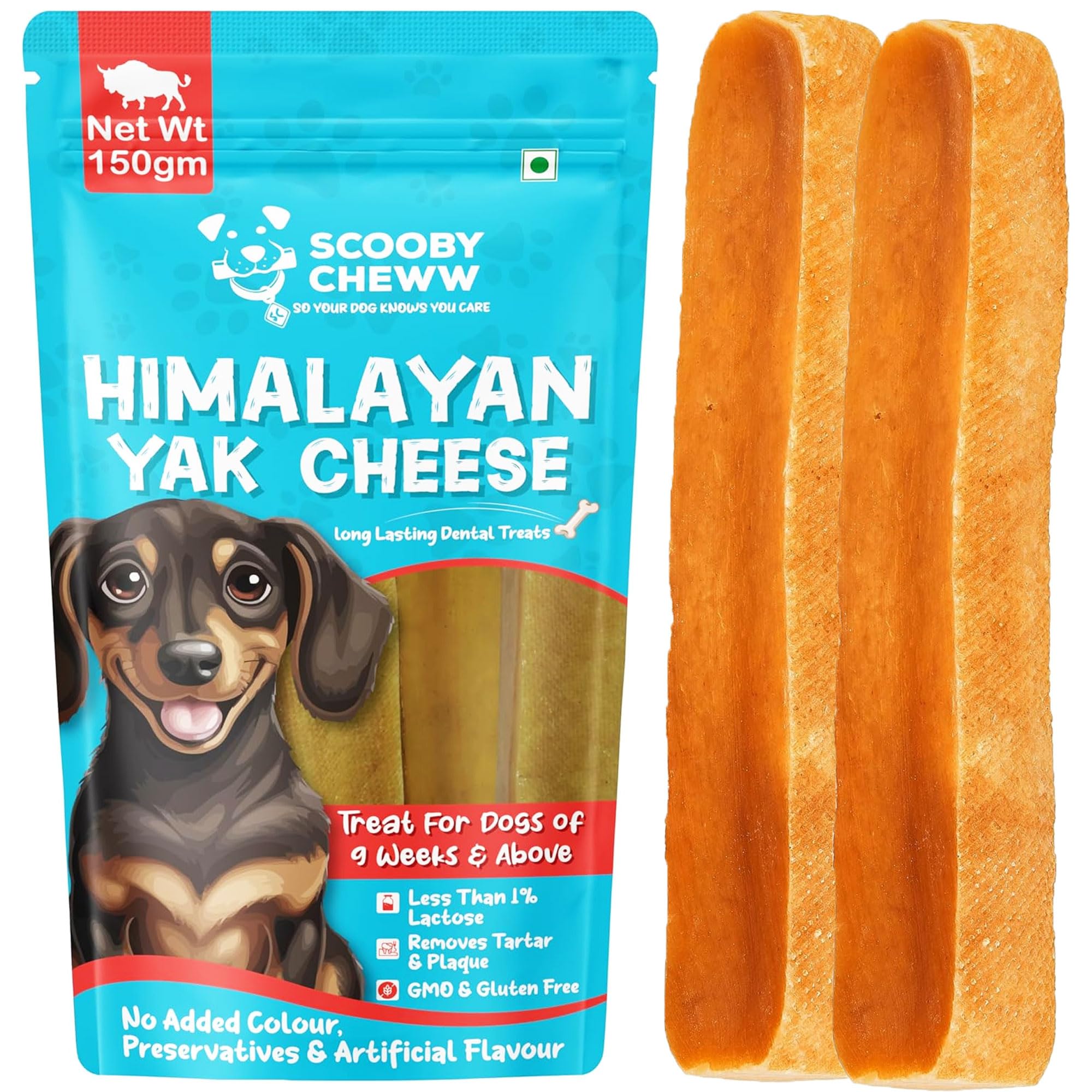 Scooby Cheww Himalayan Yak Stick Dog Treat | 100% Natural Vegetarian Yak Cheese Chew | Protein & Calcium-Rich Dental Hygiene Snack | Long-Lasting Chew for All Breeds & Life Stages