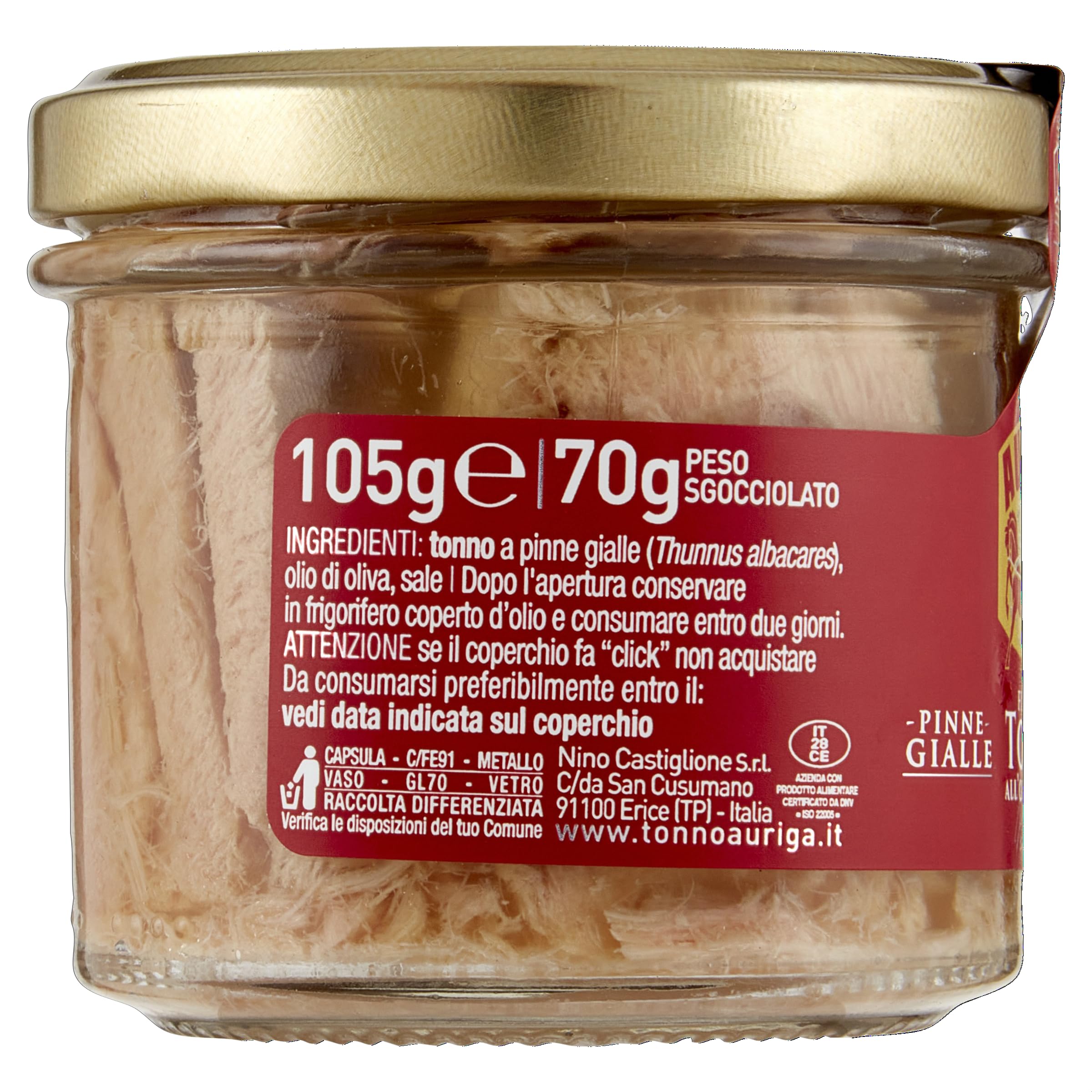 Filetti di tonno Auriga all'olio di oliva 105gr. Qualità pinne gialle. Lavorati a mano. - 2