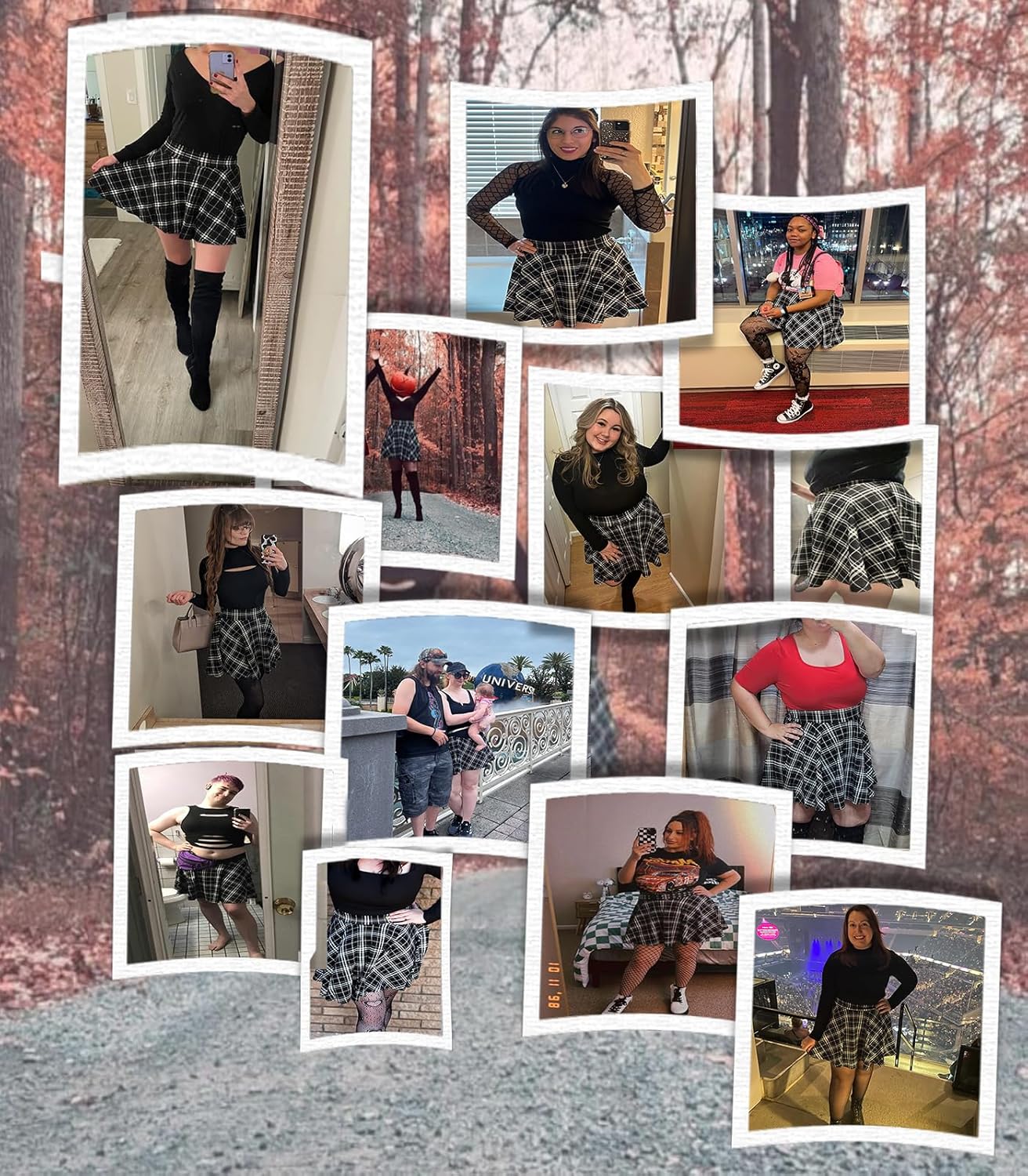 Women's Casual Basic Skirts Mini Flared Skater Stretchy A-Line Party Skirts with Sh... - Image 4