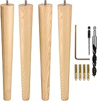 Vista 20 de Patas de madera de fresno prémium para muebles (kit de instalación completa): elige tu