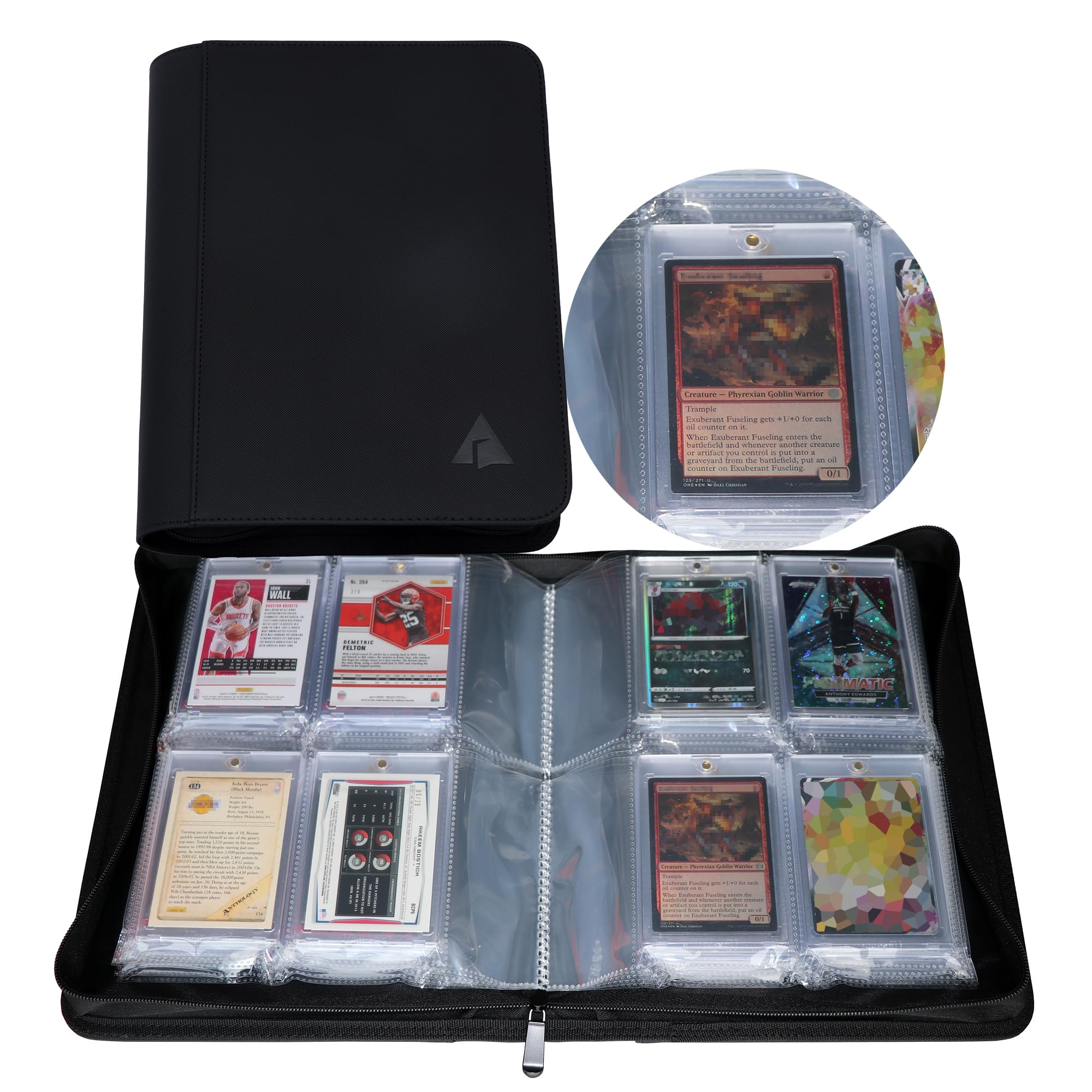 magnetic card holder binder Amazon.com: Rayvol 4-Pocket Binder for 35pt Magnetic Card Holders – Holds  40 Slabs, Top-Loading Acid-Free Pages, Zipper Album for Graded & Display  Cards : Toys & Games