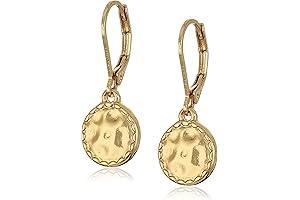Classics Hammered Disk Drop Earrings In Goldtone