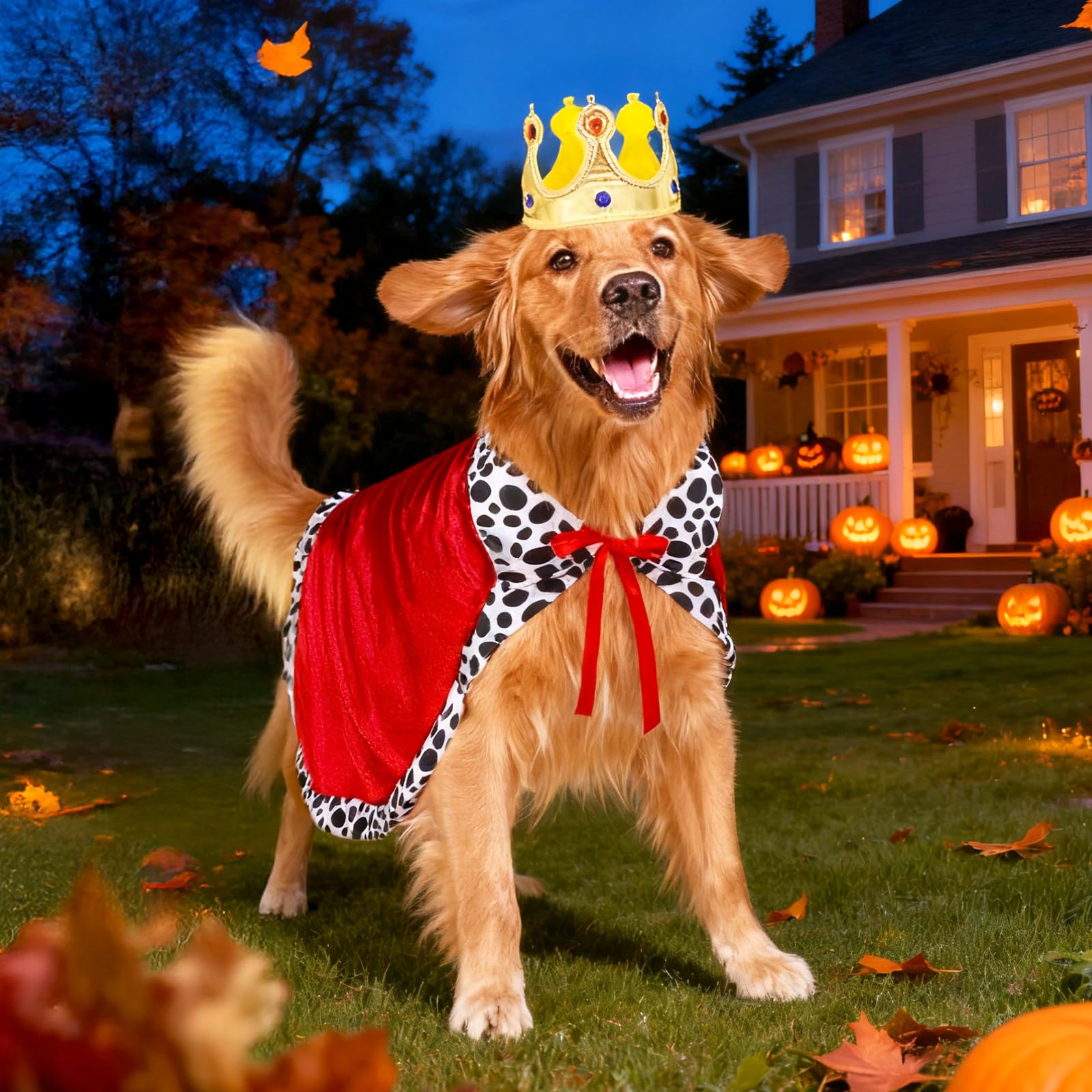 Puluole Halloween Dog Costumes for Large Dogs,Halloween Pet Costumes for Dogs and Cats,King Cape for Dog,Large Dog Costume for Halloweens Pet(M) - Image 4
