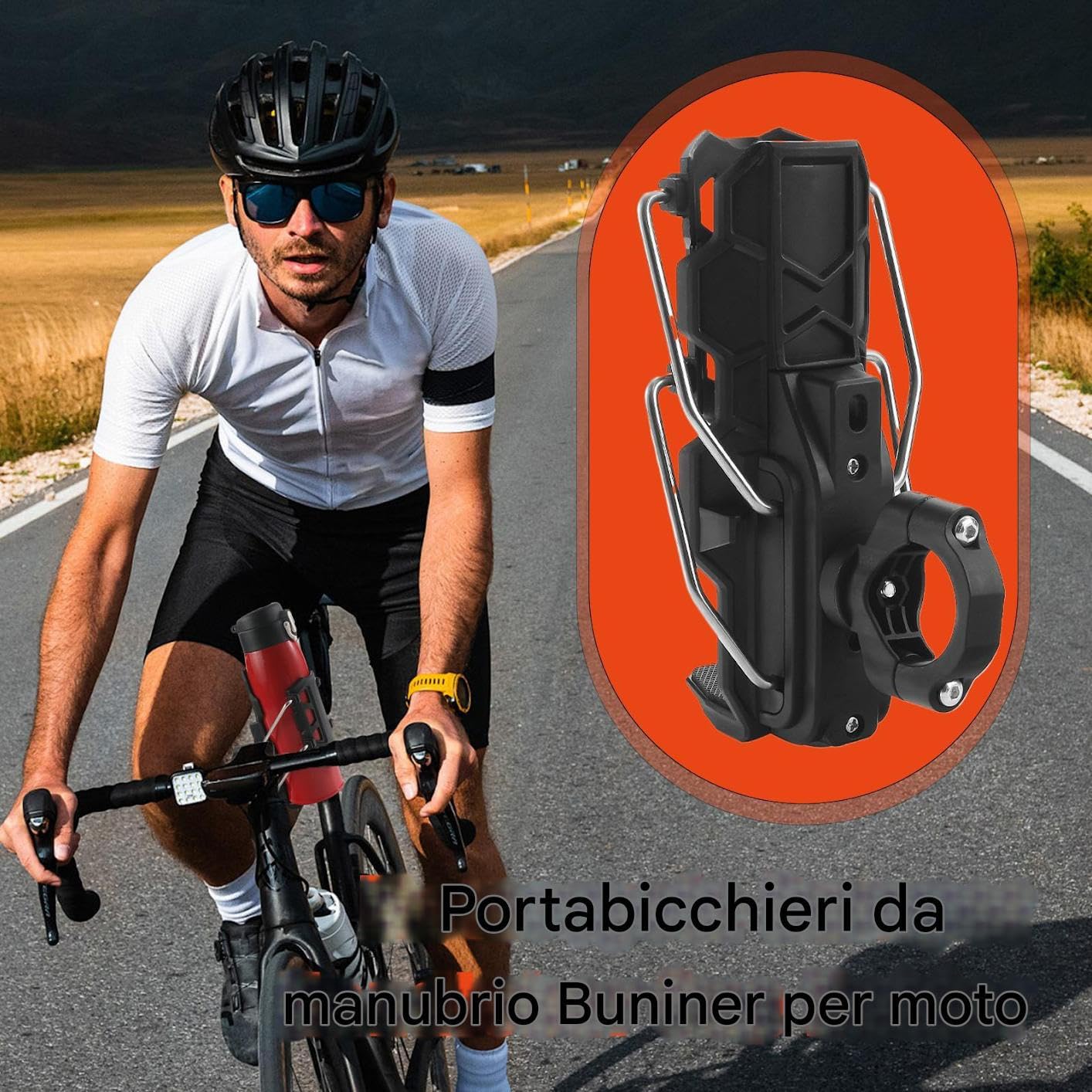 Portabicchieri Per Moto,Supporto Per Tazza Per Moto, Porta Bicchieri Di Plas tica Compatibile Con 3,2-8 Cm Di Dia. Bottiglie Per Bevande, Adatta Per Passeggino Per Bicicletta E ATV