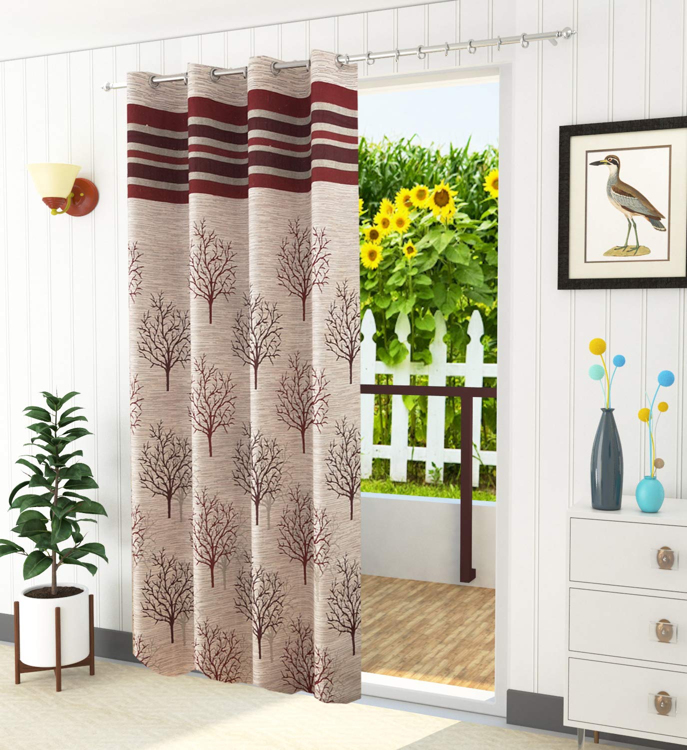 Homefab India Jute Modern Eyelet Window Curtain - 5ft, Maroon (B06XNWMW6C) Amazon Price History, Amazon Price Tracker