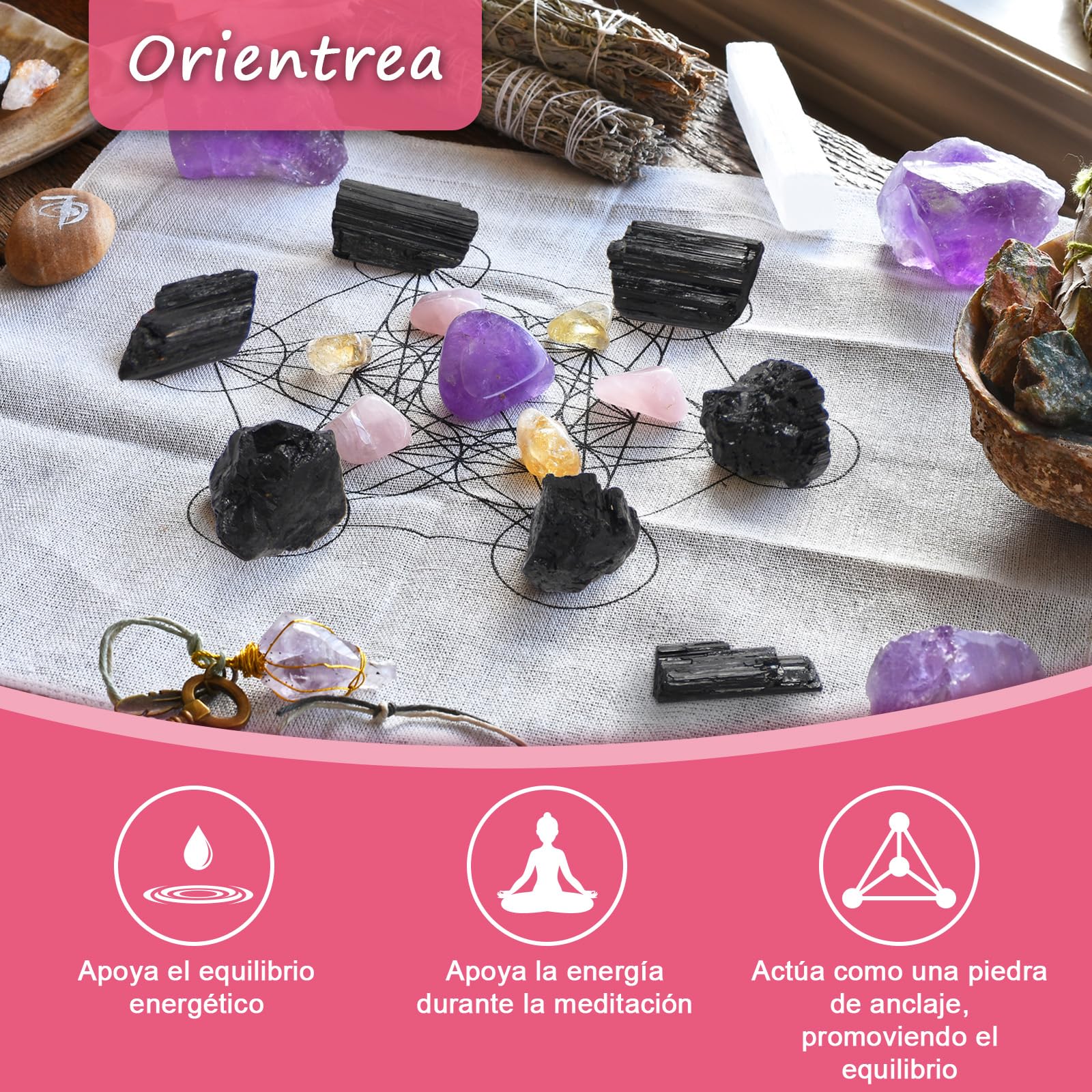 200g Cristales de Turmalina Negra, Piedras de Turmalina Negra en Bruto Naturales, Cristal en Bruto para Protección de Energía, Eliminación de Energía Negativa, Decoración, Pulido