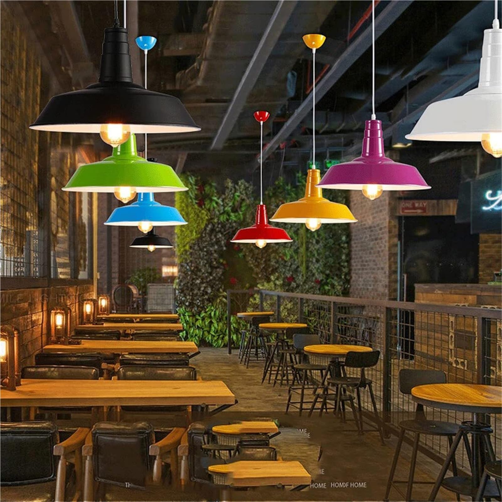 American Creative Wiselant Lights Retro nostalgiczne abażurę żyrandola, przemysłowy oświetlenie sufitowe w stylu przemysłowym, wyposażenie dekoracyjne restauracji (niebieski, 26 cm)