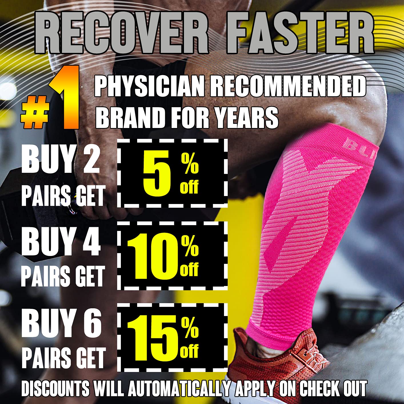 Buy Calf Compression Sleeves for Men Women. Footless Compression Socks