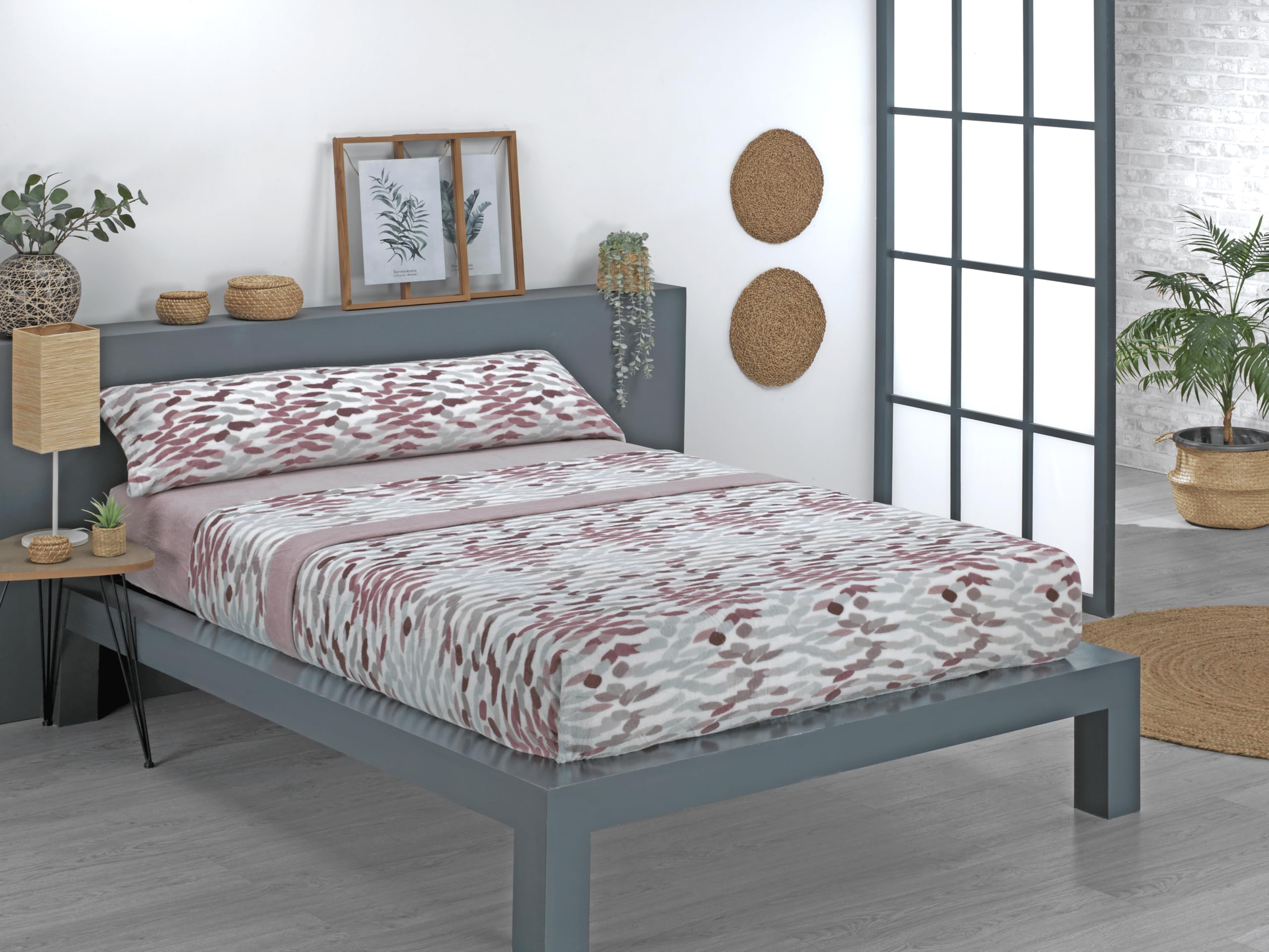 Sábanas Coralina 90, Juego Sábanas Coralina 3 Piezas (Encimera, Bajera y Funda Almohada) - Sábana Invierno 90 Térmica de 240gr/m2, Ropa de Cama Tacto Extrasuave y Transpirable (Robin Rosa)