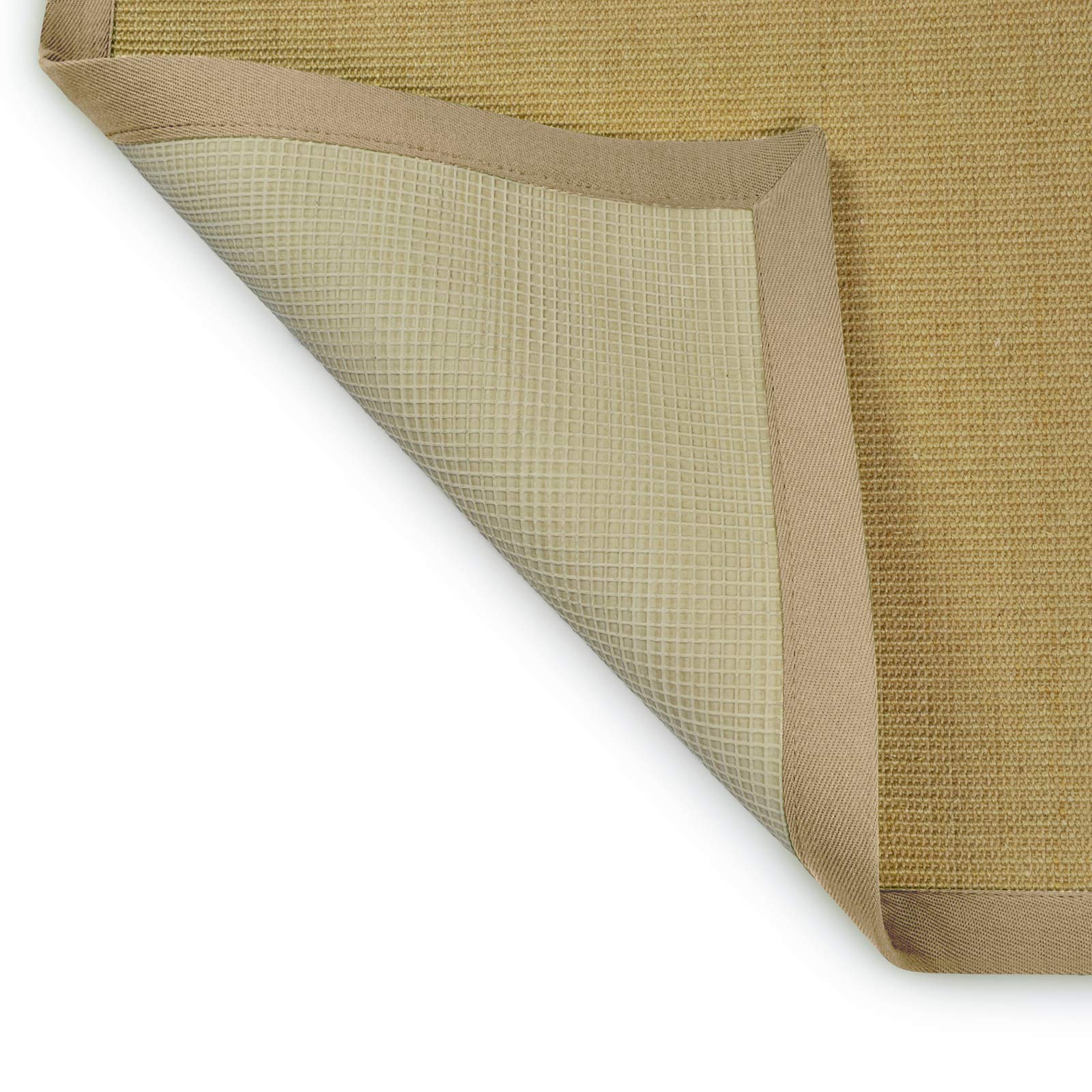 casa pura Tapis en sisal écologique | antidérapant, résistant | idéal Salon, Chambre, Cuisine | Nature avec Bordure Crème - 200x200cm