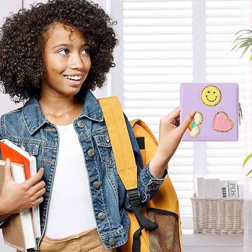 Miniatura 6 de Paquete de 2 bolsas para el período, bolsa de almacenamiento de servilletas sanitarias de piel sintética para almohadillas femeninas, forros,