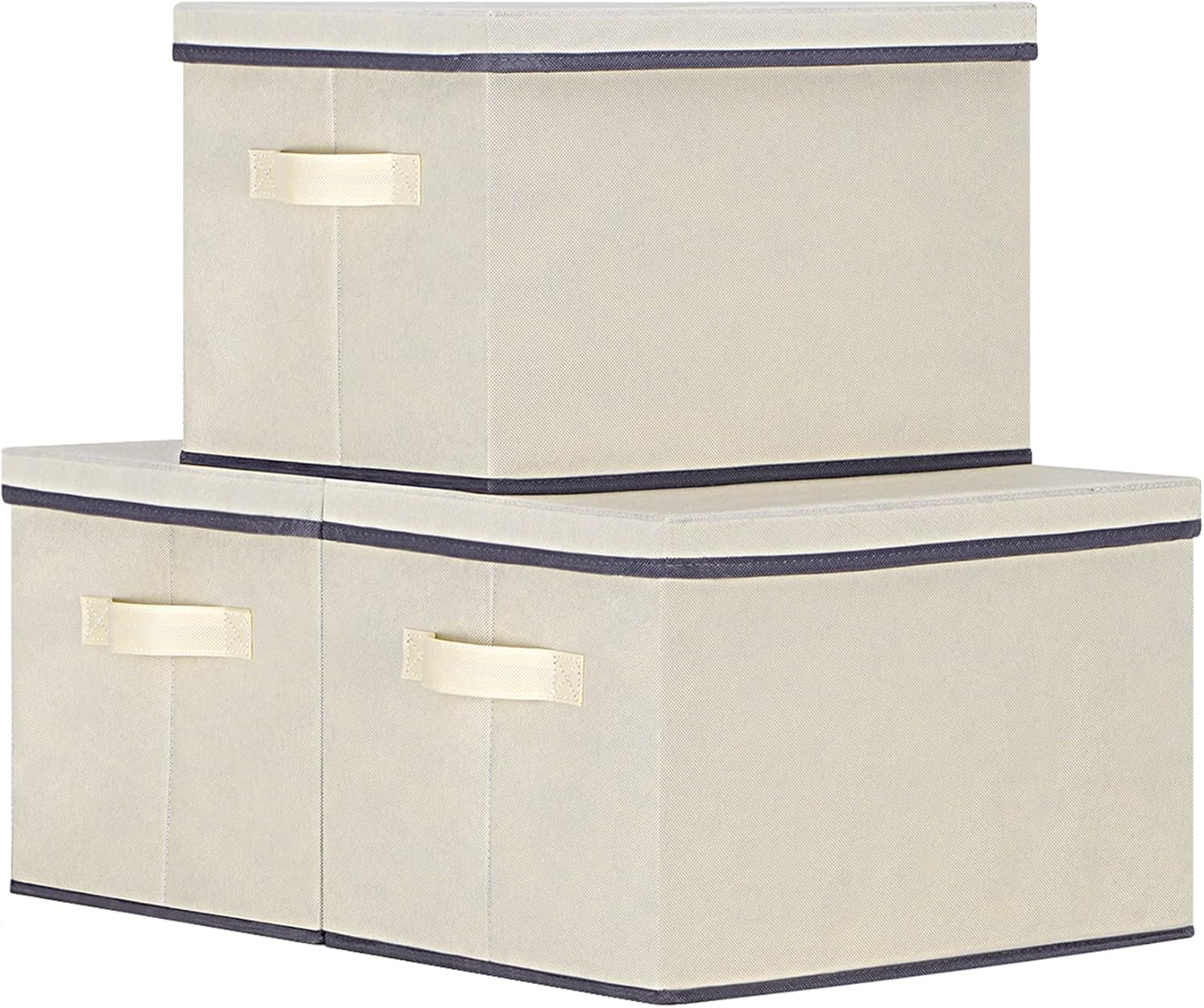 ASXSONN Extra Large Fabric Storage Bins with Lids 3 Pack