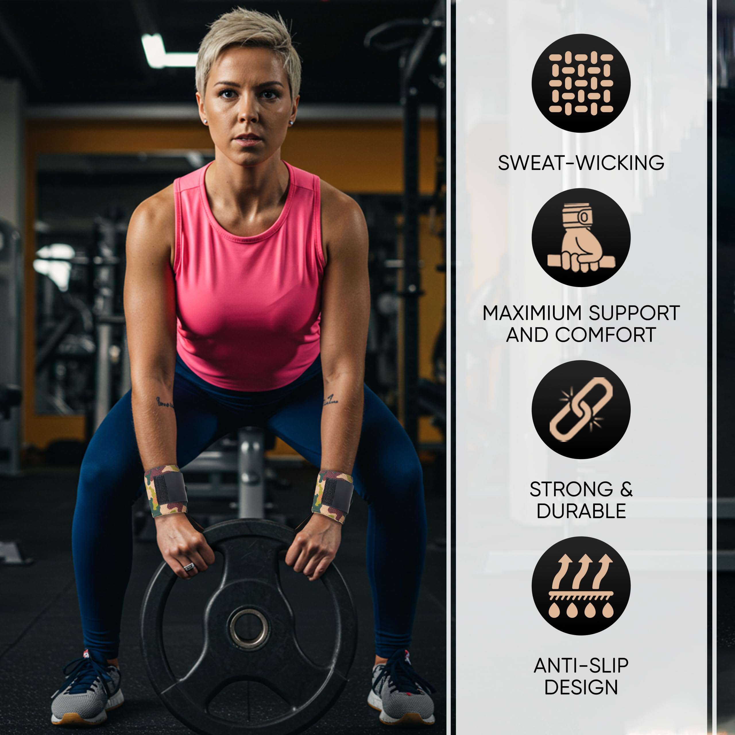 Gewichtheben Handgelenkbandagen – 45,7 cm Baumwolle Handgelenkstütze mit Daumenschlaufe – Gym Straps für Workout Powerlifting Gewichtheben Fitness Krafttraining steife