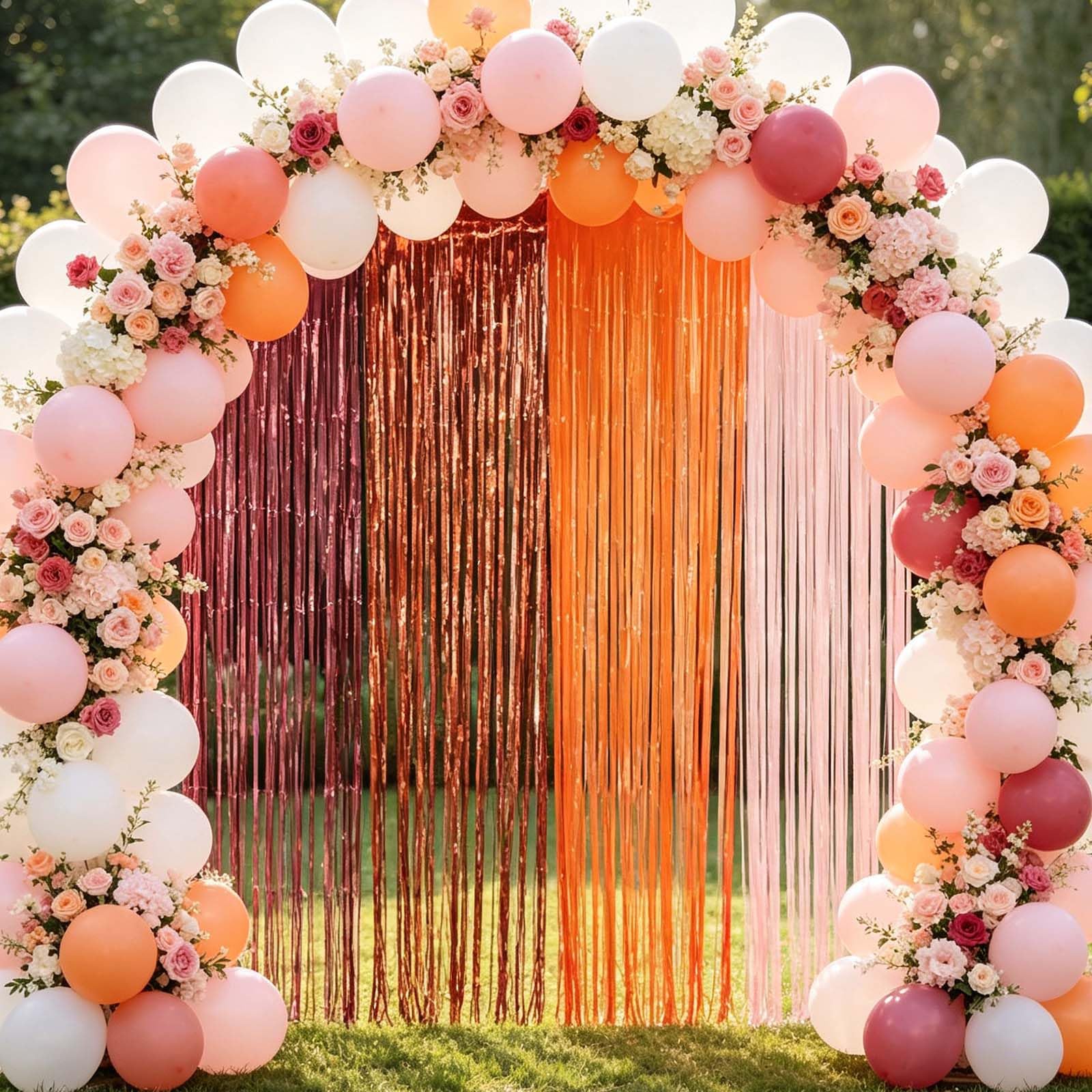 XIHIRCD Ensemble de Décorations de Fête Rose Orange et Rouge