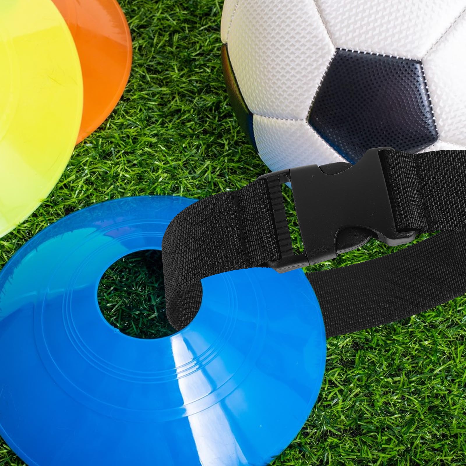 LALAFINA 4 Pièces Sangle de Transport Réglable en Nylon pour Cônes de Football et Basketball, pour Entraînement en Extérieur et Rangement Facile