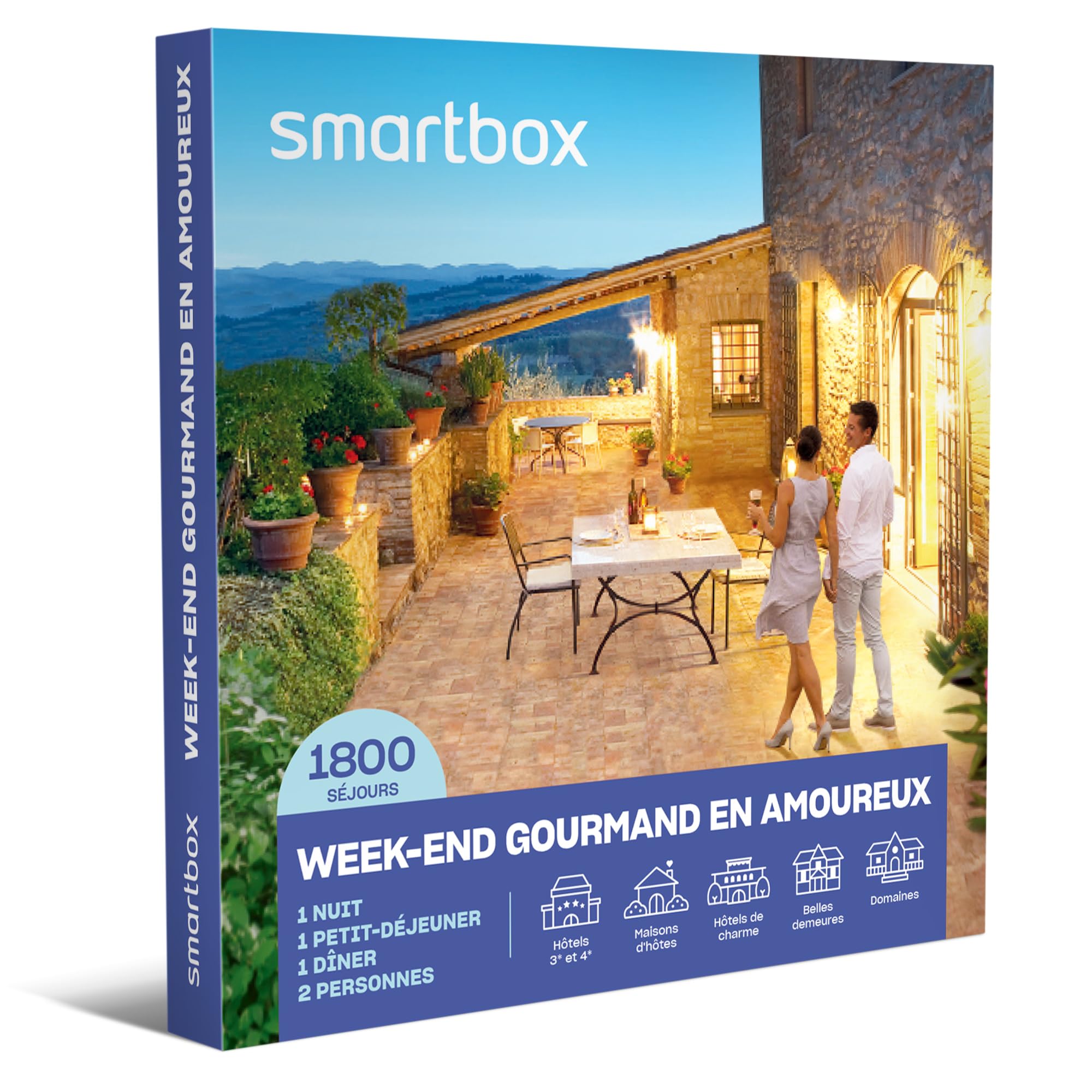Smartbox - Coffret cadeau Séjour gourmand de 2 jours avec dîner ou dégustation de vin - Idée cadeau voyage